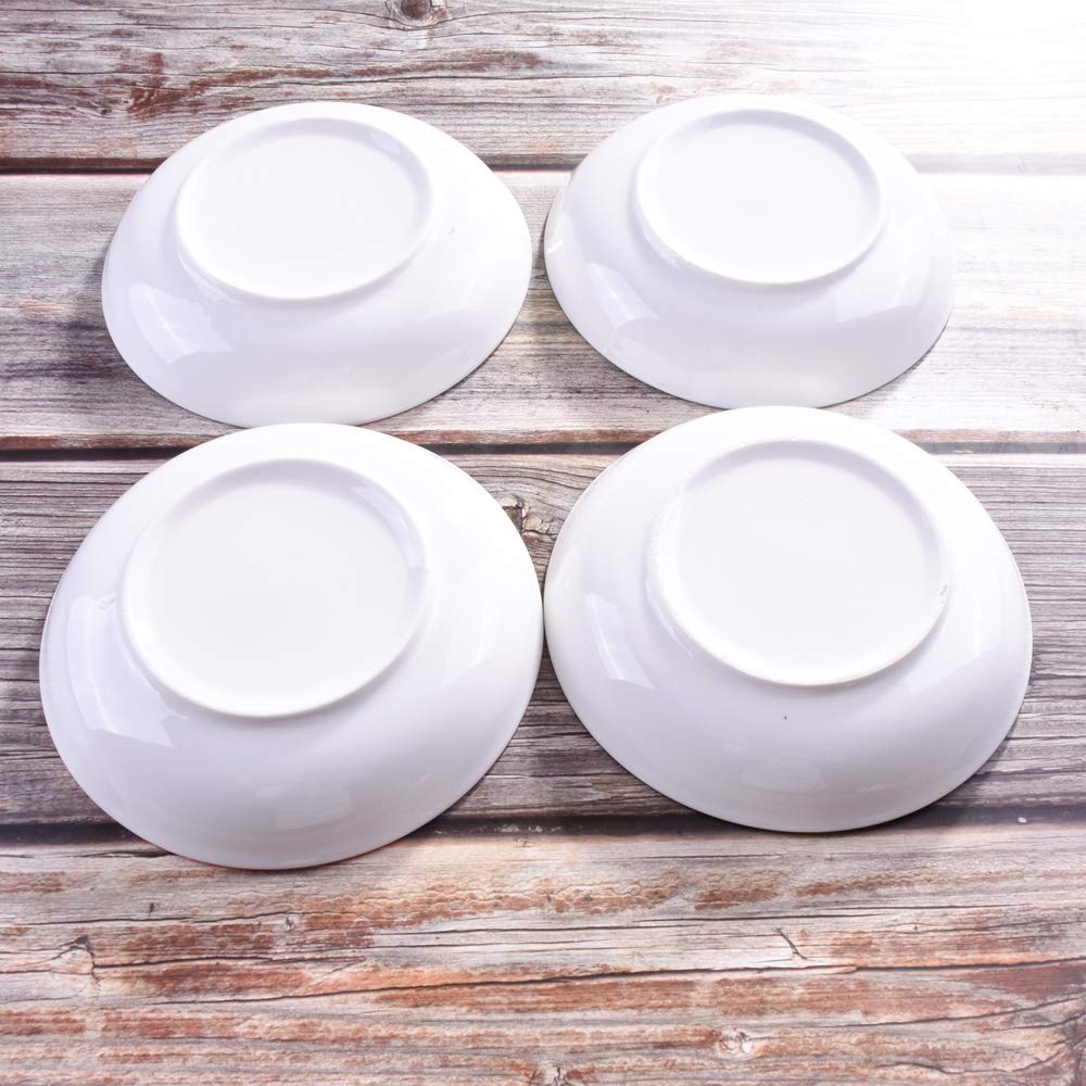 Whitenesser Set Of 4 Dinner Plates, 7 Inch Plates, Ceramic Plates For Dishes, Fried Egg, Snack,Broiler Wing