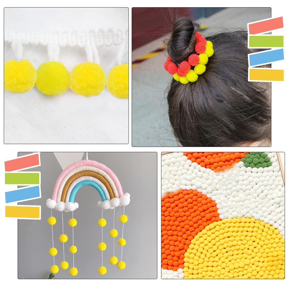 150 Pieces Pom Poms  1 Inch Yellow Craft Pom Poms  Christmas Fuzzy Pompom Puff Balls  Small Pom Pom Balls for DIY Arts  Crafts Projects  Christmas Home Decorations