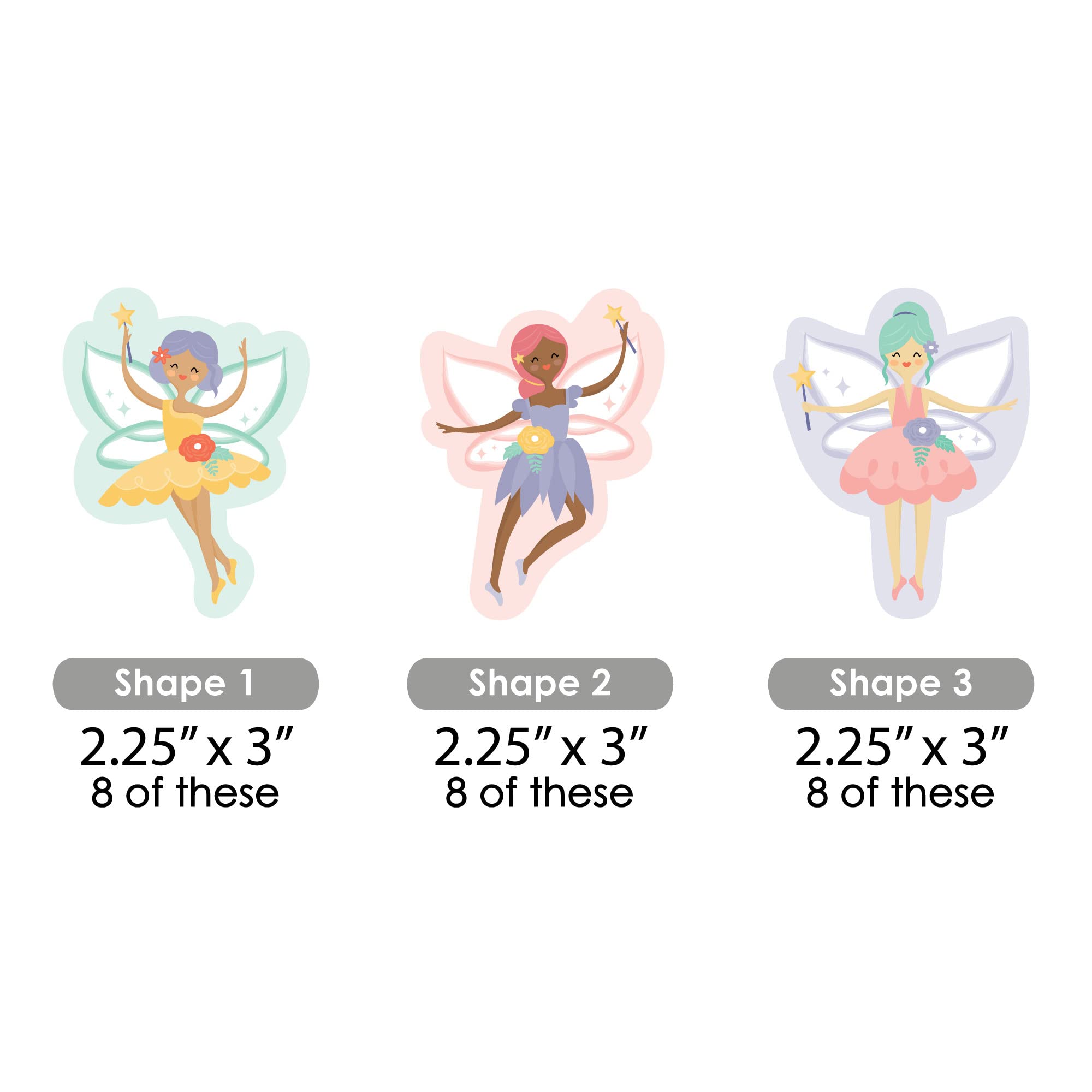 Big Dot Of Happiness Lets Be Fairies - Diy Shaped Fairy Garden Birthday Party Cut-Outs - 24 Count