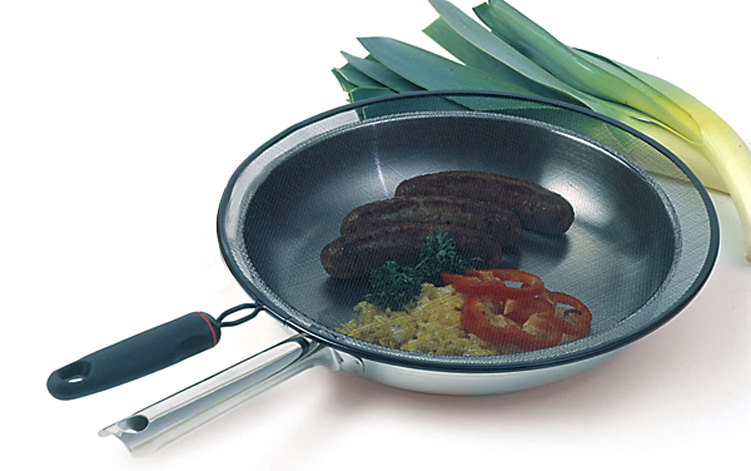Norpro Grip-Ez Nonstick 13 Inch Strainer Splatter Screen, 13In/33Cm, Black