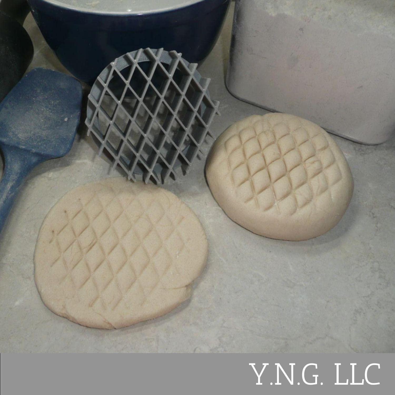 Diamond Lattice Design Pattern Concha Cutter Mexican Sweet Bread Stamp Made In Usa Pr4627 Gray