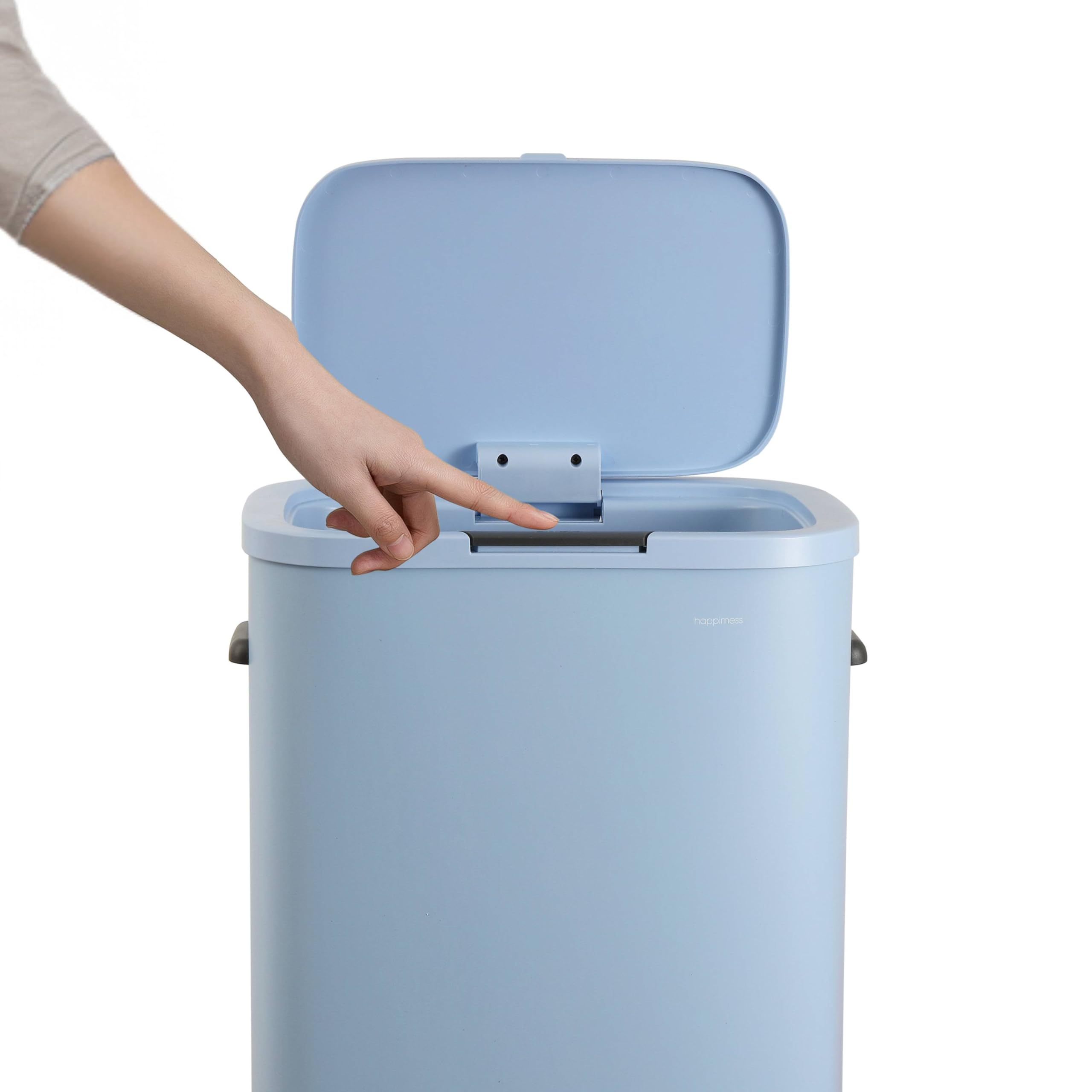happimess HPM1017H Tammi Kitchen 14.5-Gallon Slim Metal Push Button Trash Can for Home, Kitchen, Laundry Room, Office, Bedroom, 