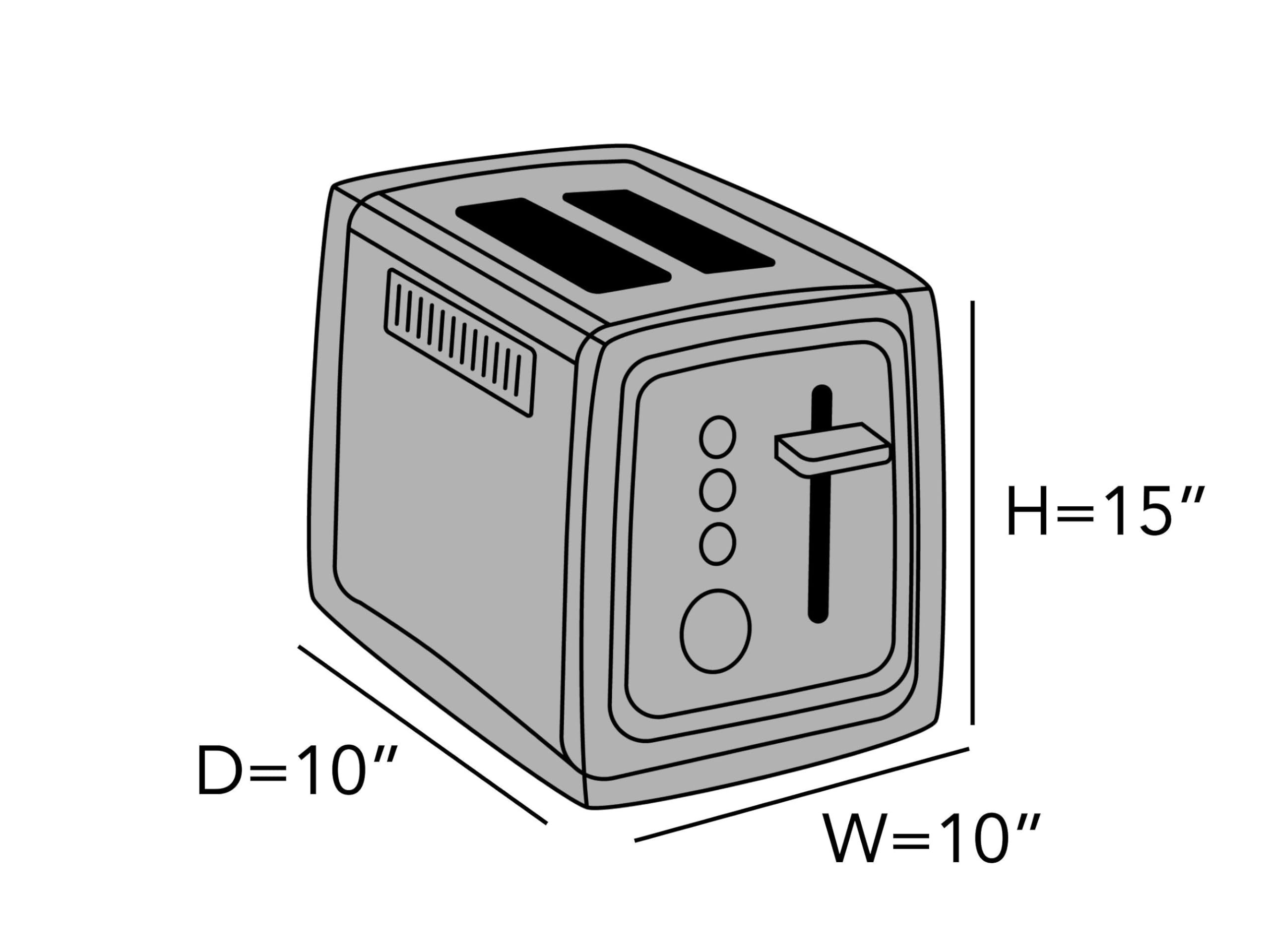 Covermates Keepsakes - Toaster Cover - Dust Protection - Stain Resistant - Washable - Appliance Cover, Cream