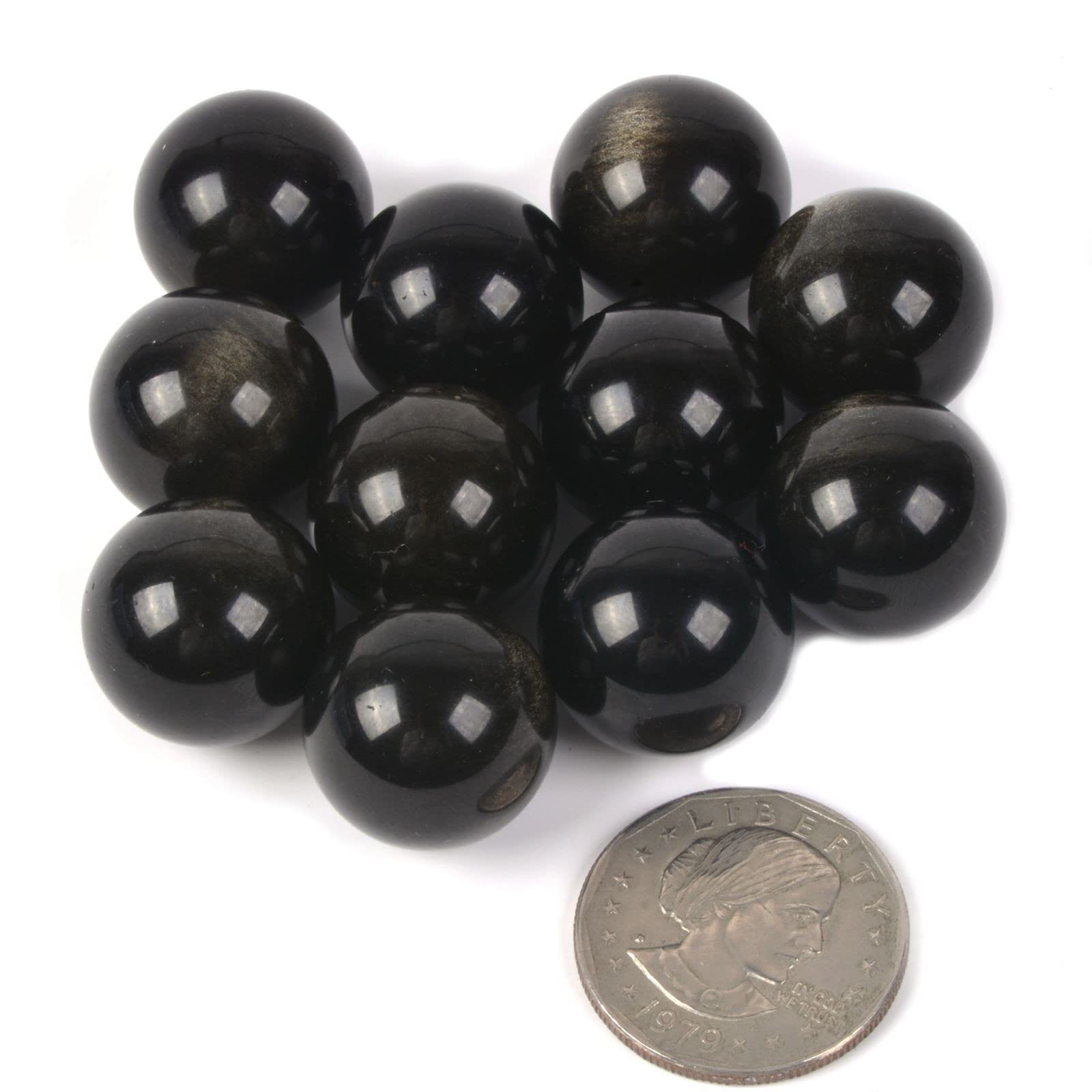 Justinstones Natural Golden Obsidian Tumble 20mm Gemstone Healing Crystal Energy Ball Round Sphere Specimen Collection Pocket Pa