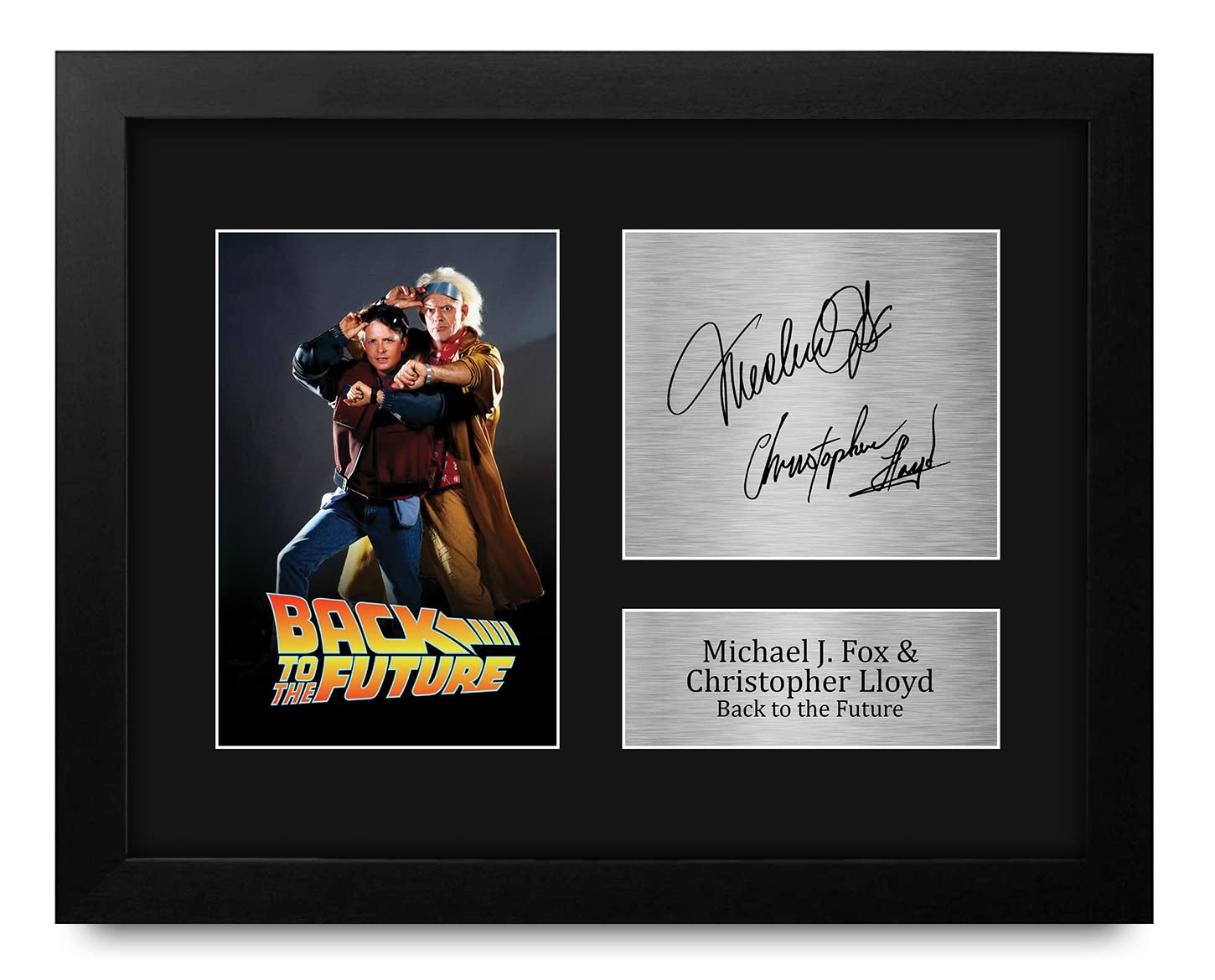 Hwc Trading Back To The Future Printed Autograph Usl Framed Signed Michael J Fox Christopher Lloyd Print Photo Picture Display -
