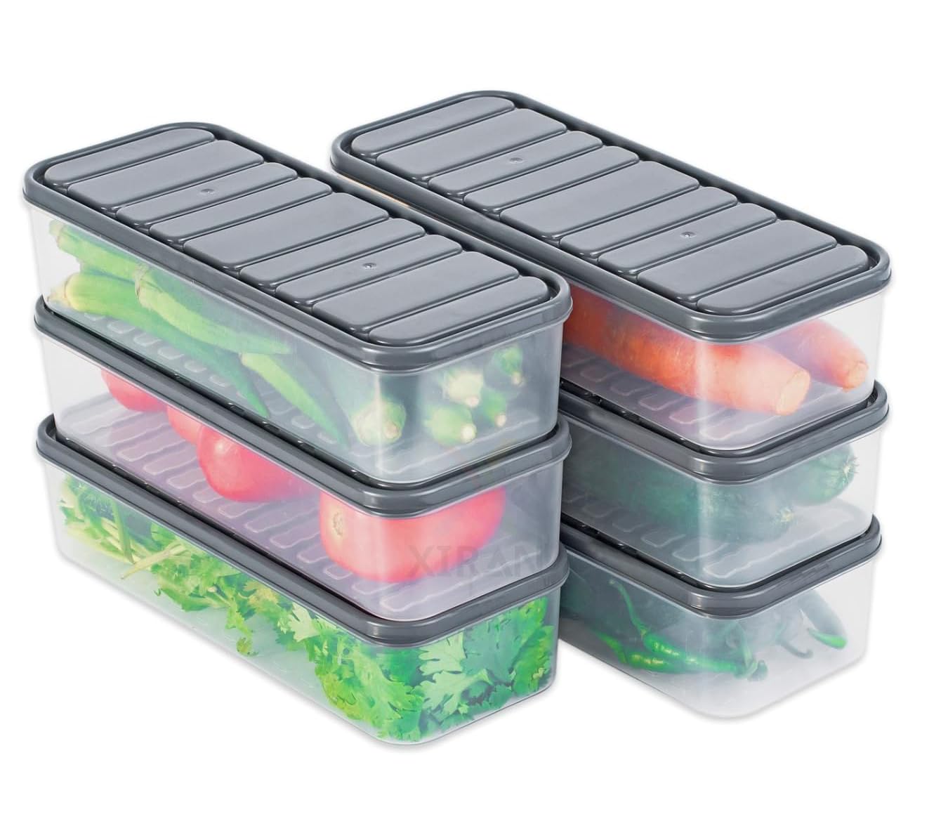 Xiran Airtight Fridge Storage Containers, Fridge Organiser Storage Boxes, Storage Containers Set For Kitchen, Food-Grade Fridge 