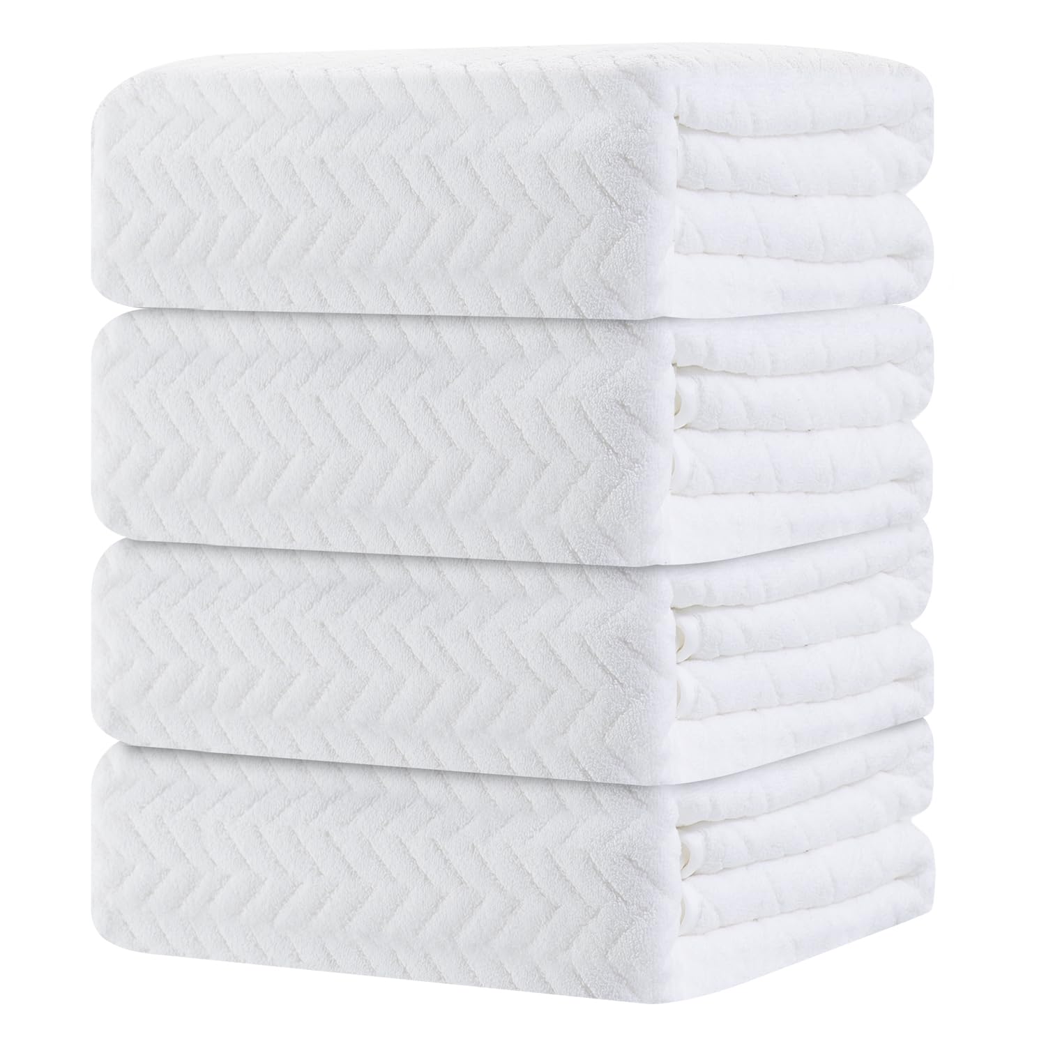 4 Pack Large Bath Towels Set 35''x70'' White Oversized Bath Sheet Chair Towels  600 GSM Ultra Soft & Absorbent Towels for Bathroom  Quick Dry Towel for Gym Hotel Camp Pool