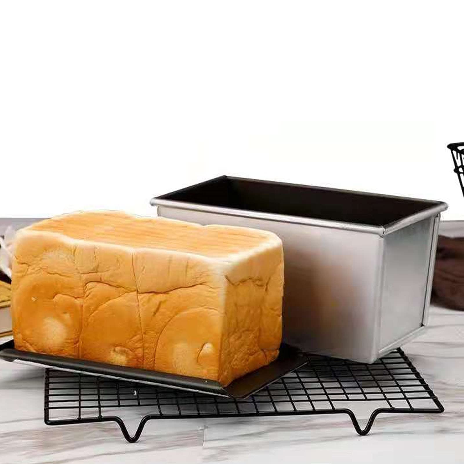 Ta Best Pullman Loaf Pan With Lid Aluminumed Steel Pullman Loaf Pan Commercial Grade Non Stick Bread Pan With Lid (13X4.3X4.8In)