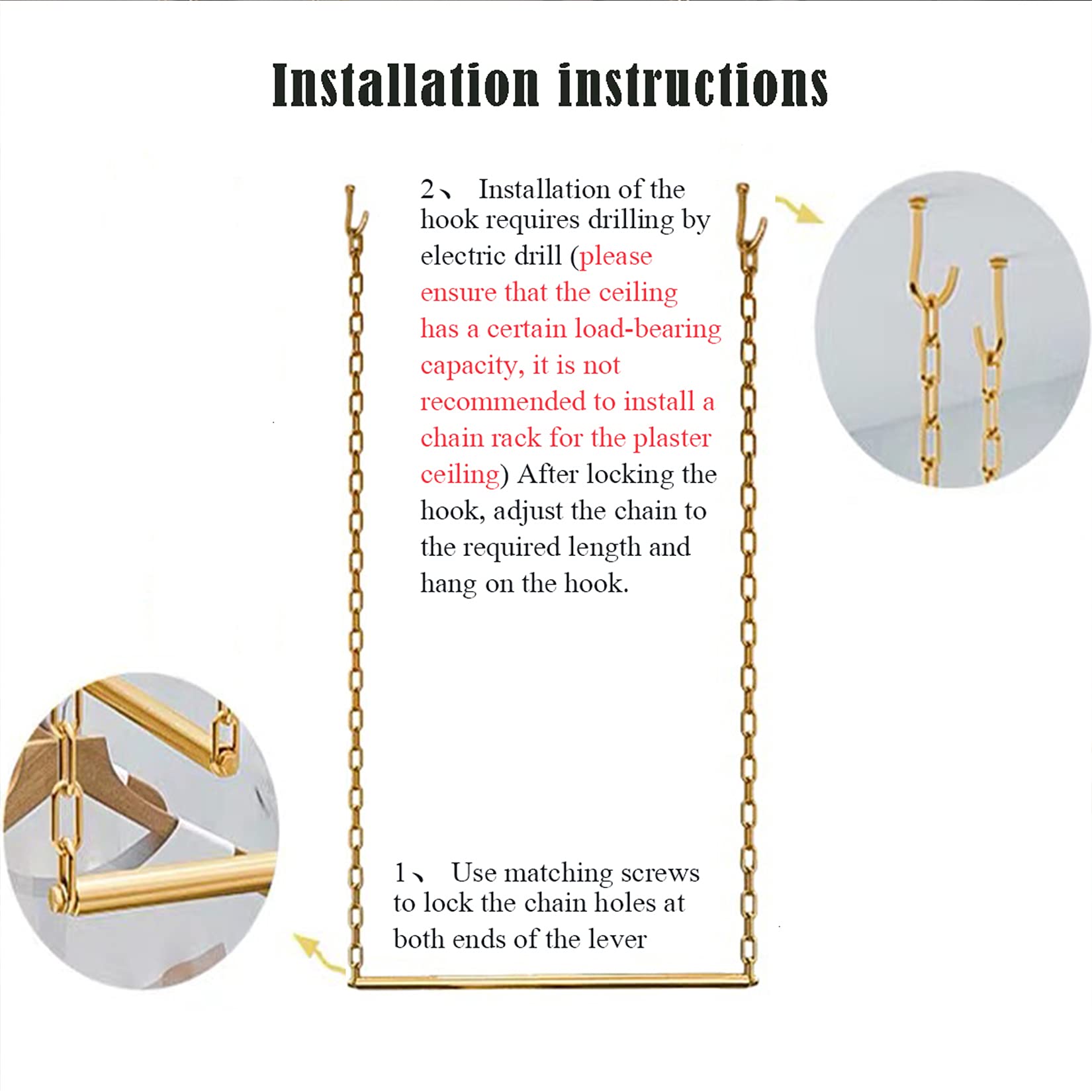 Mdepyco 2 Pcs Height Adjustable Metal Chain Clothing Hanging Racks,Creative Commercial Wedding Dress Display Shelf,Retail Store