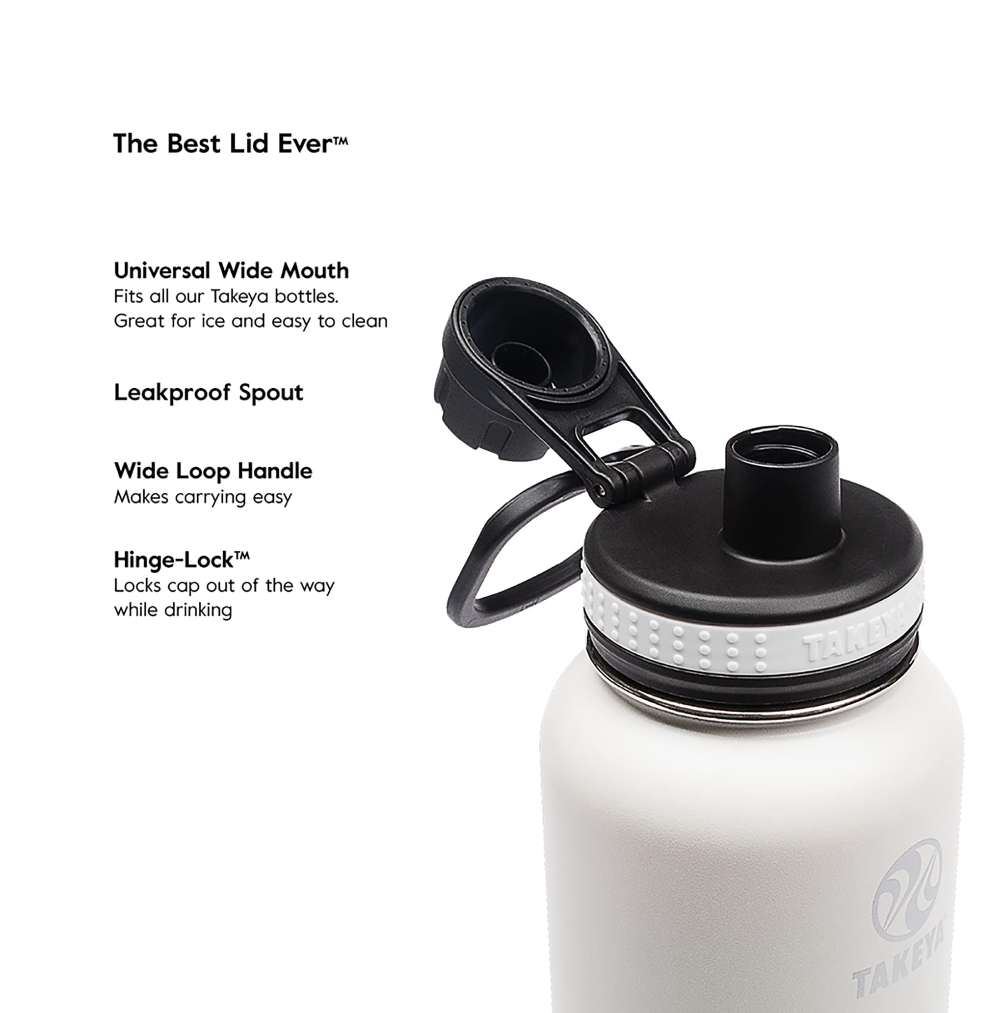 Takeya Originals 40 Oz Vacuum Insulated Stainless Steel Water Bottle With Straw Lid, Black