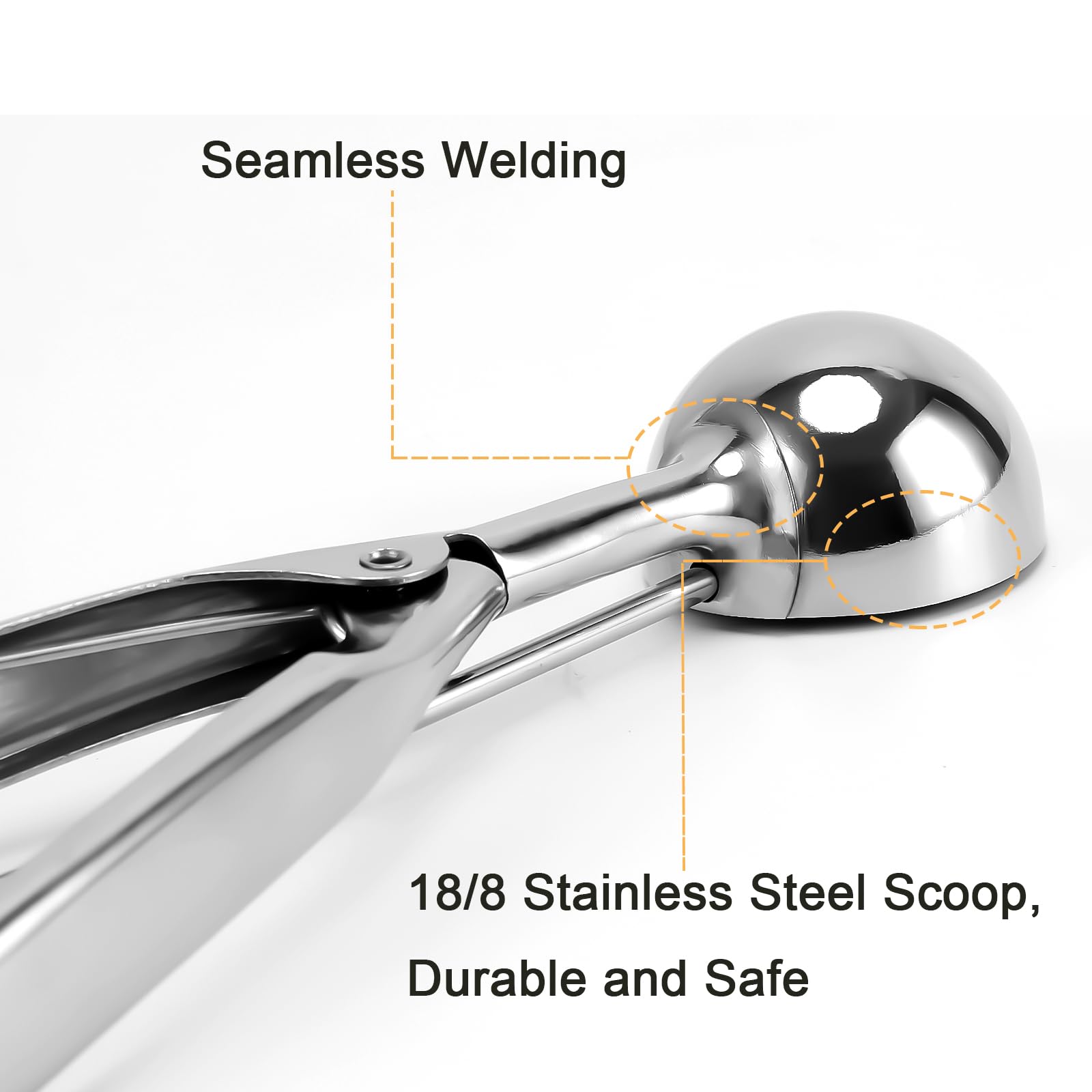 Large Cookie Scoop. 3 Tbsp Cookie Scoop For Baking, Cookie Dough Scoop, Cupcake Scoop, 2 3/32 Inches / 53 Mm Ball, 18/8 Stainles