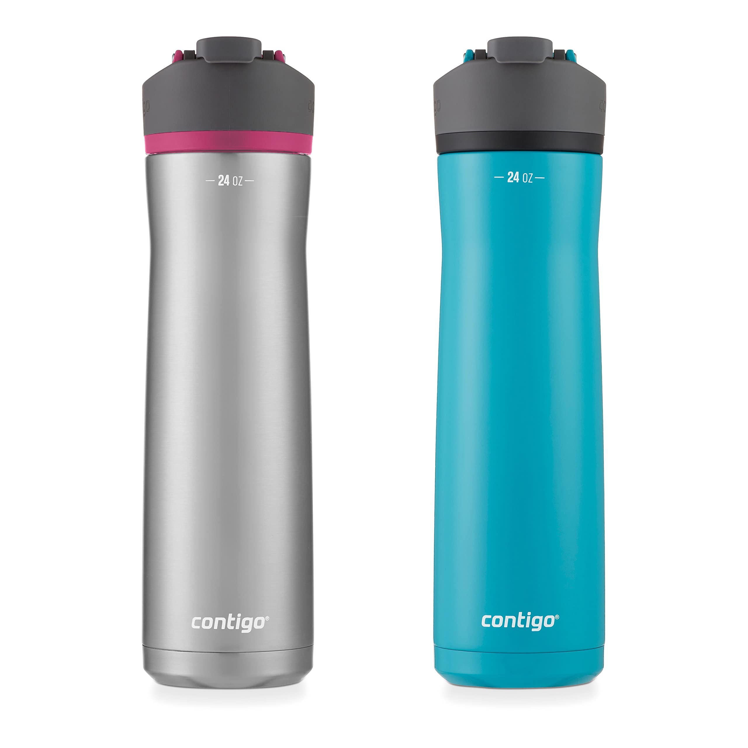 Contigo Cortland Chill 2.0 Vacuum-Insulated Stainless Steel Water Bottle, Spill-Proof Lid, Preserves Temperature For Hours, 24Oz