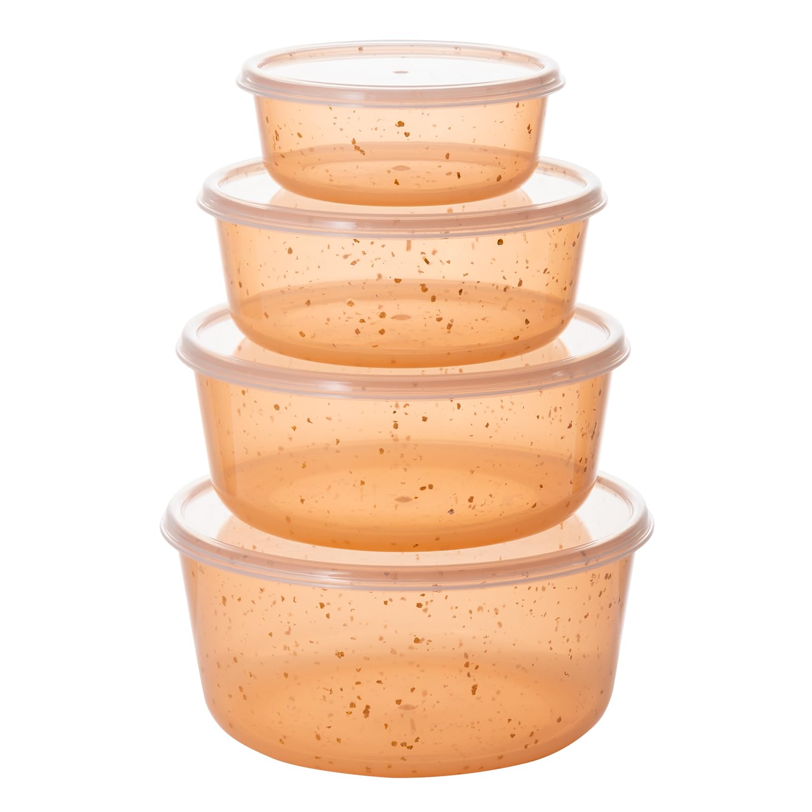 Mage Crab 4Pcs Stackable Plastic Food Storage Containers Plastic Bowls with Lids Set for Kitchen, Safe BPA Free Non Toxic Servin
