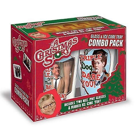 ICUP A Christmas Story Phrases Pint Ice Cube Tray Combo, Multicolor
