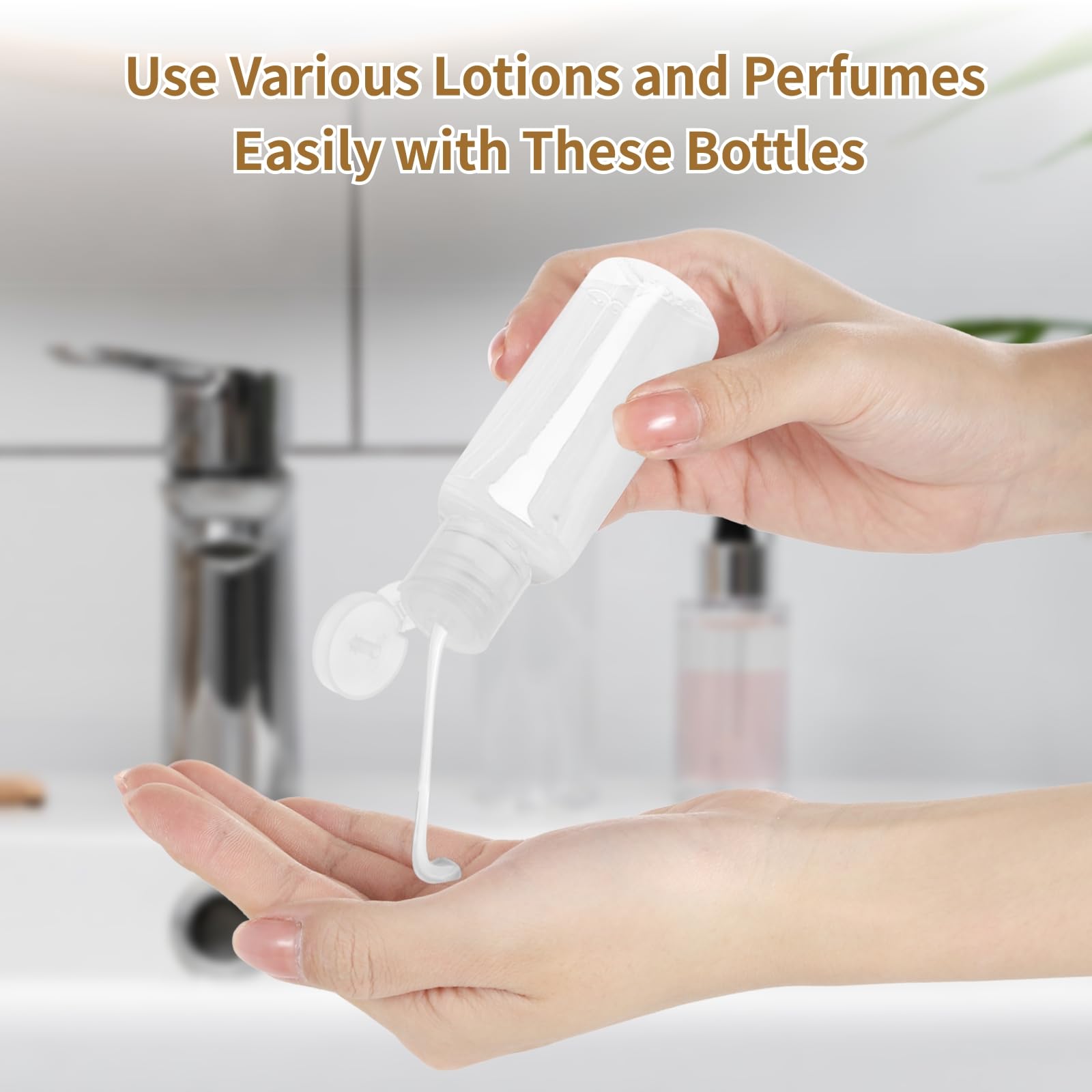 100 PCS 1OZ Travel Bottles with Flip Cap - 30 ml Clear Plastic Travel Size Containers, Portable Leak Proof Squeeze Bottles Refil