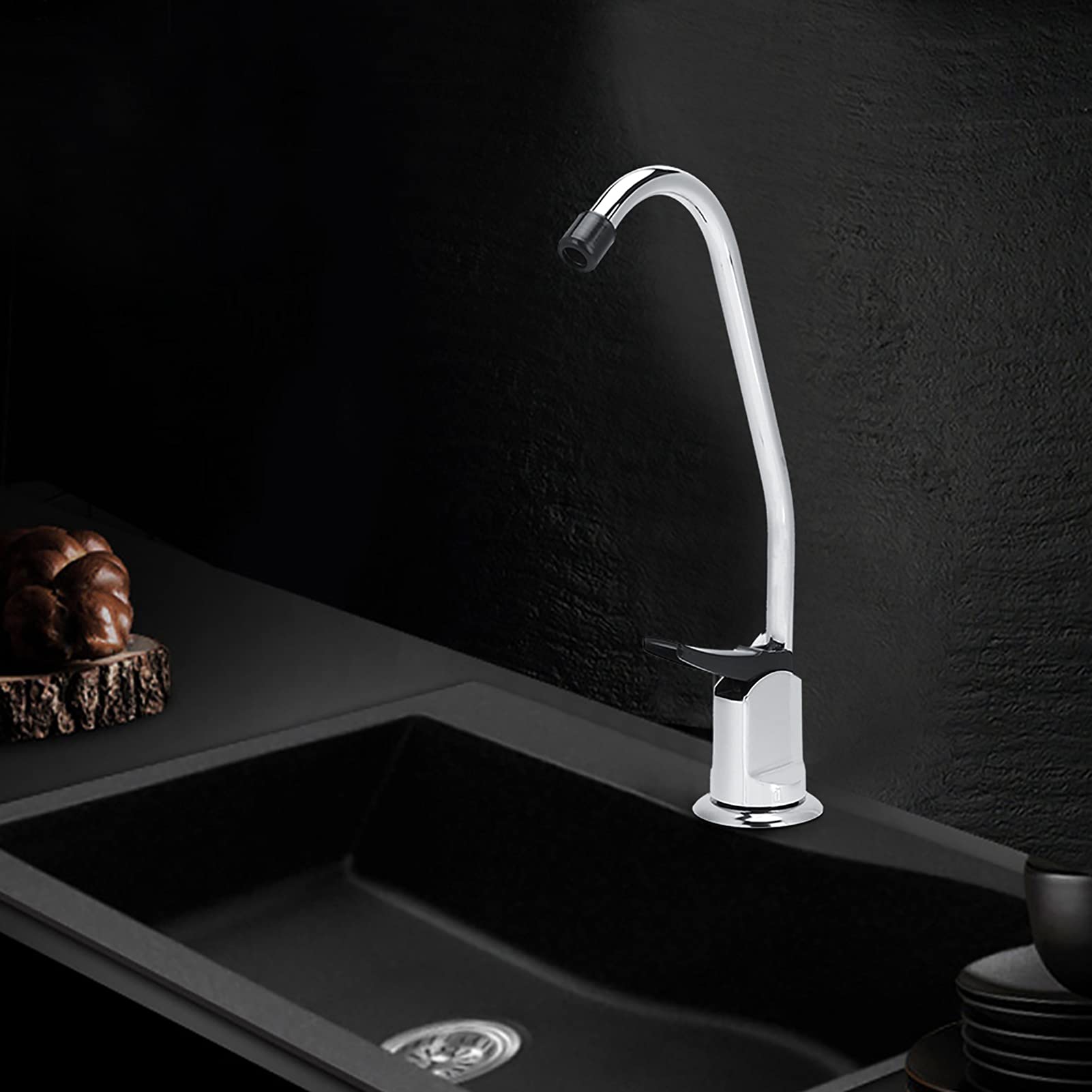 Stainless Steel Faucet Chrome Plated Reverse Osmosis Goose Neck Fast Connection Drinking Water Filter Kitchen Tap Kitchen Water