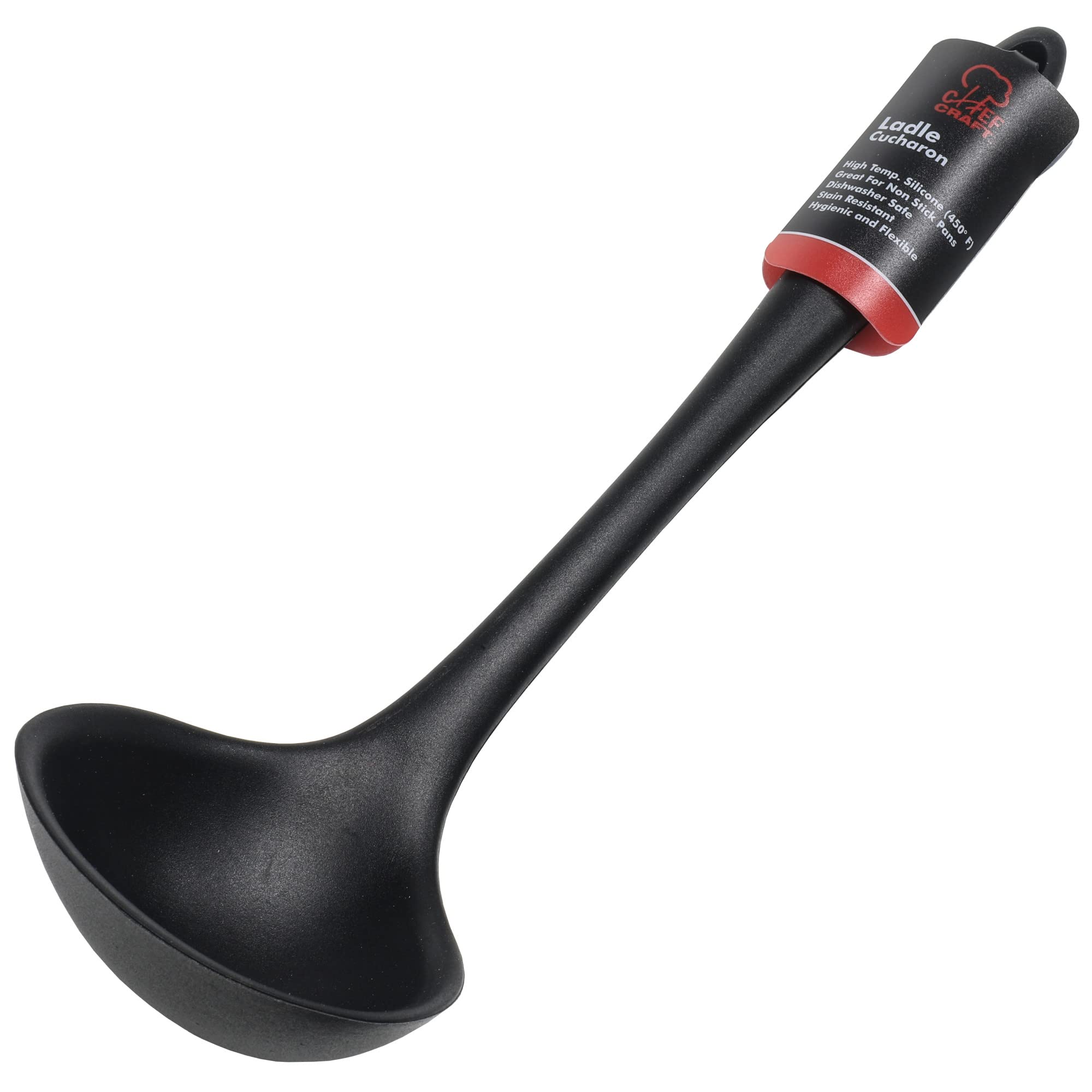 Chef Craft Premium Silicone Cooking Ladle  11.25 inch  Black