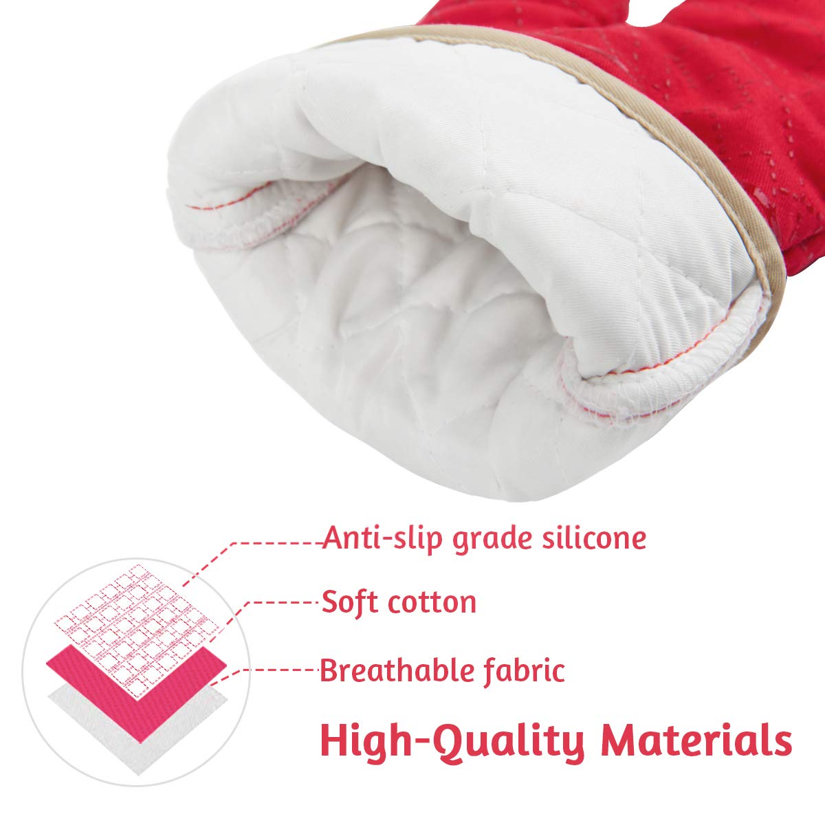 Tormays 4Pcs Oven Mitts And Pot Holders Set, 572F Heat Resistant Oven Glove, Soft Cotton Lining With Non-Slip Surface For Kitche