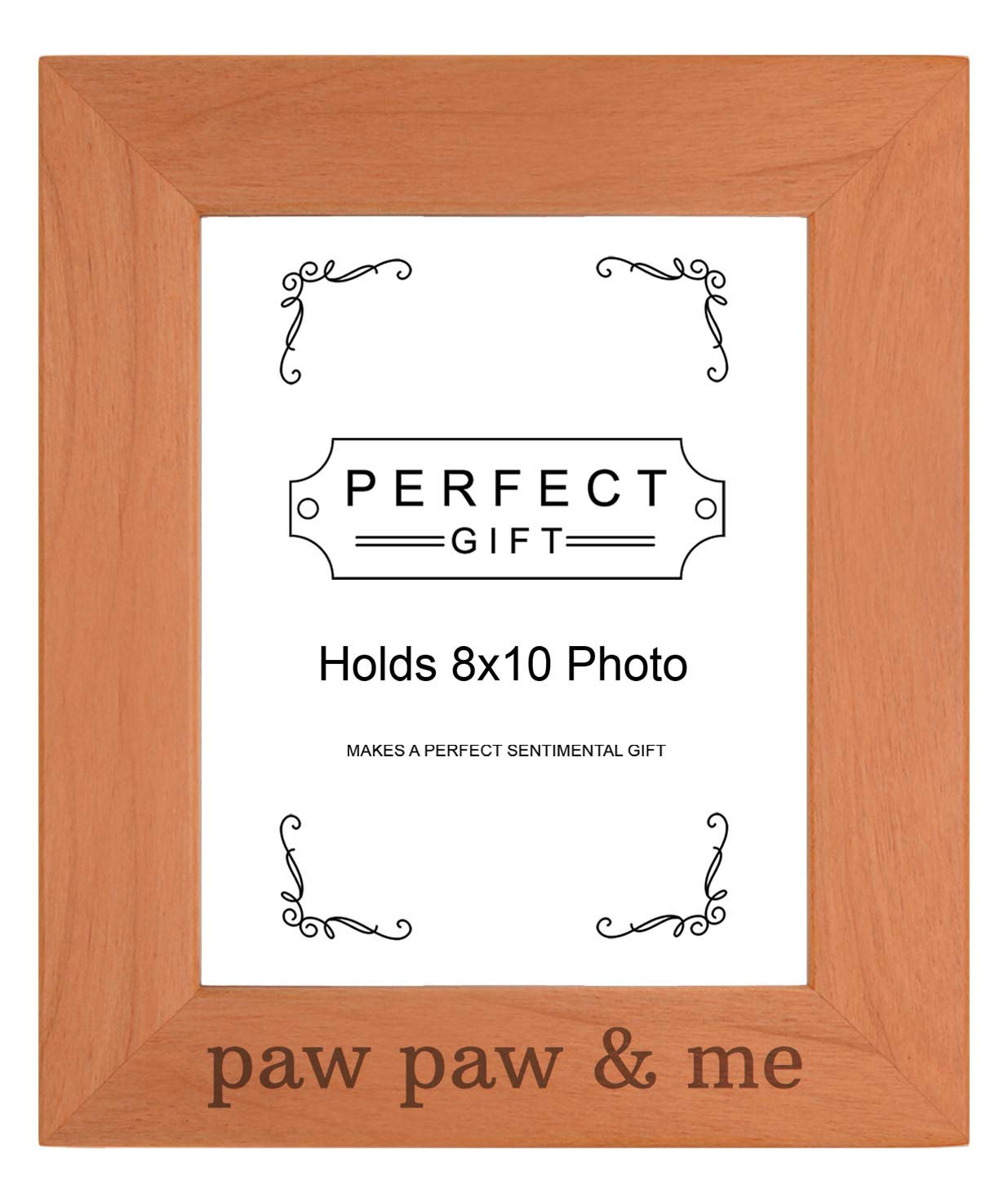 Personalized Gifts Sentimental Frame Paw Paw & Me Wood Engraved 8x10 Portrait Picture Frame