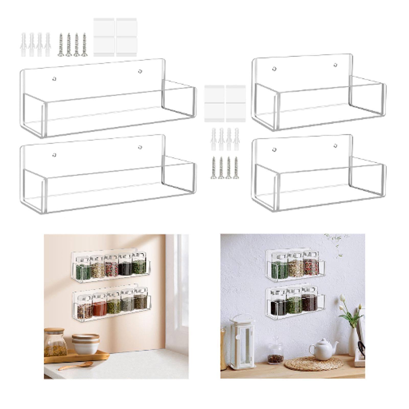 Zoomella 2X Spice Holder Organizers Wall Mount For Pantry Storage Cupboard Restaurant 23Cmx7Cmx7.4Cm|Spice Jars & Racks|Home & G
