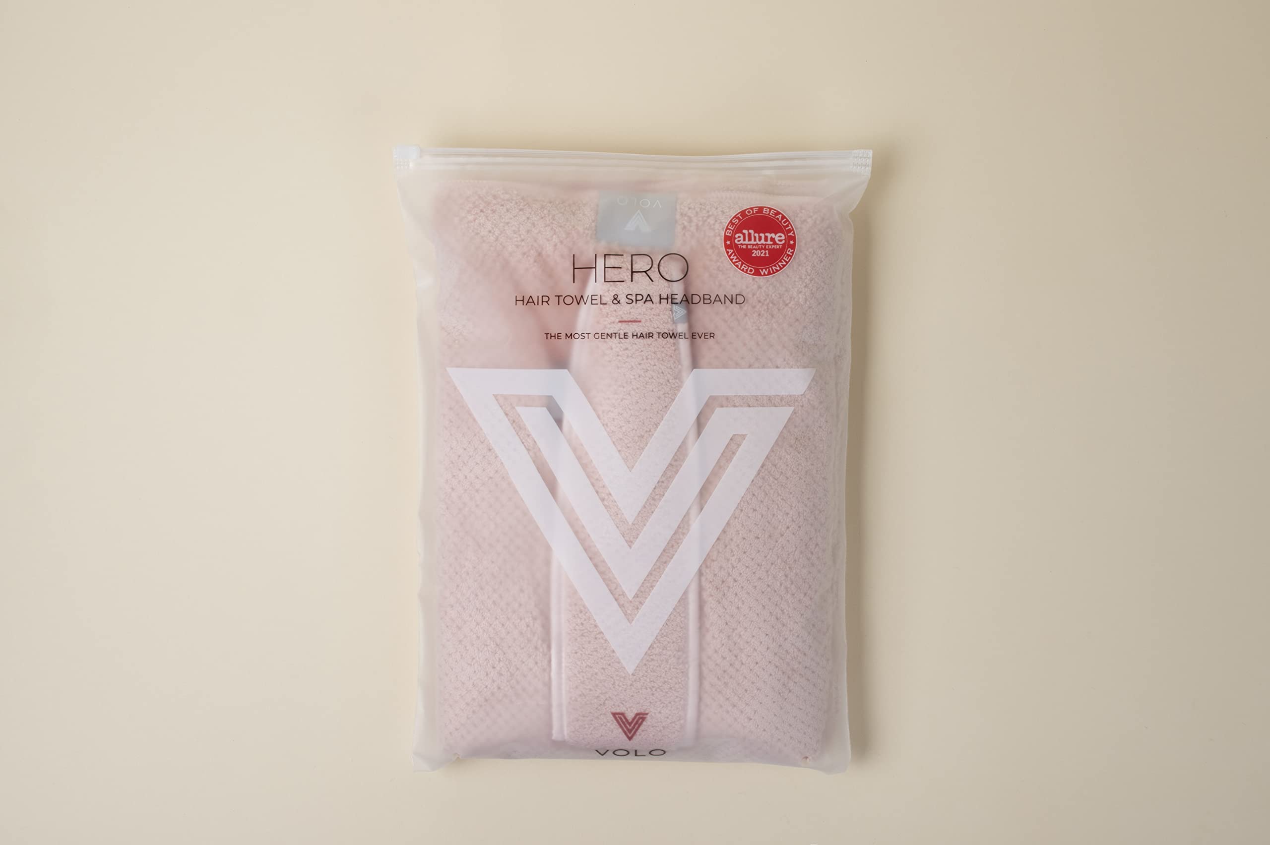 VOLO Cloud Pink Hero Hair Towel + Facial Spa Headband for Women | Wrap Towel + Headband For Washing Face & Makeup | Ultra-Soft,