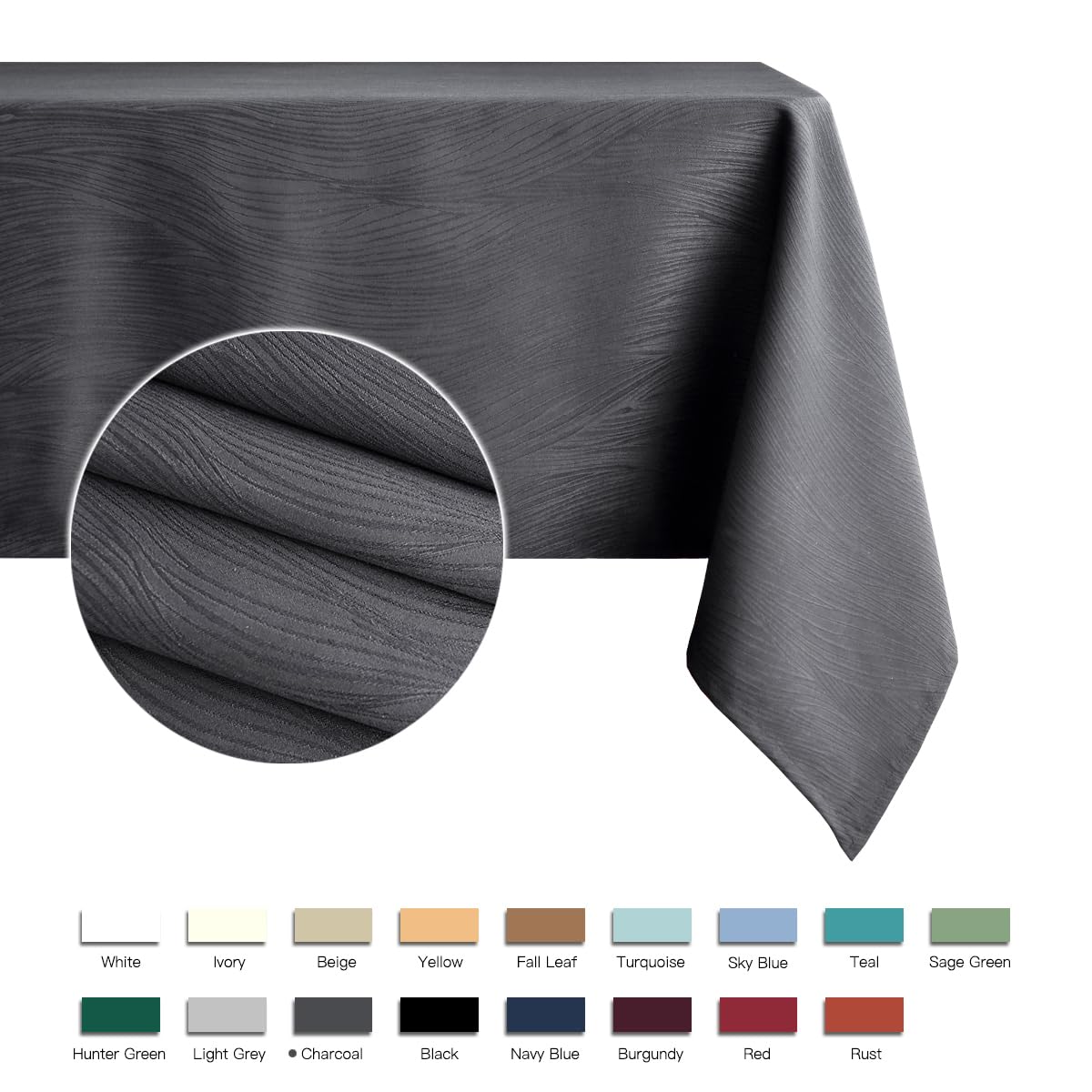 Maxmill Jacquard Tablecloth Swirl Design Water Resistance Antiwrinkle Heavy Weight Soft Table Cloth For Buffet Banquet Parties E
