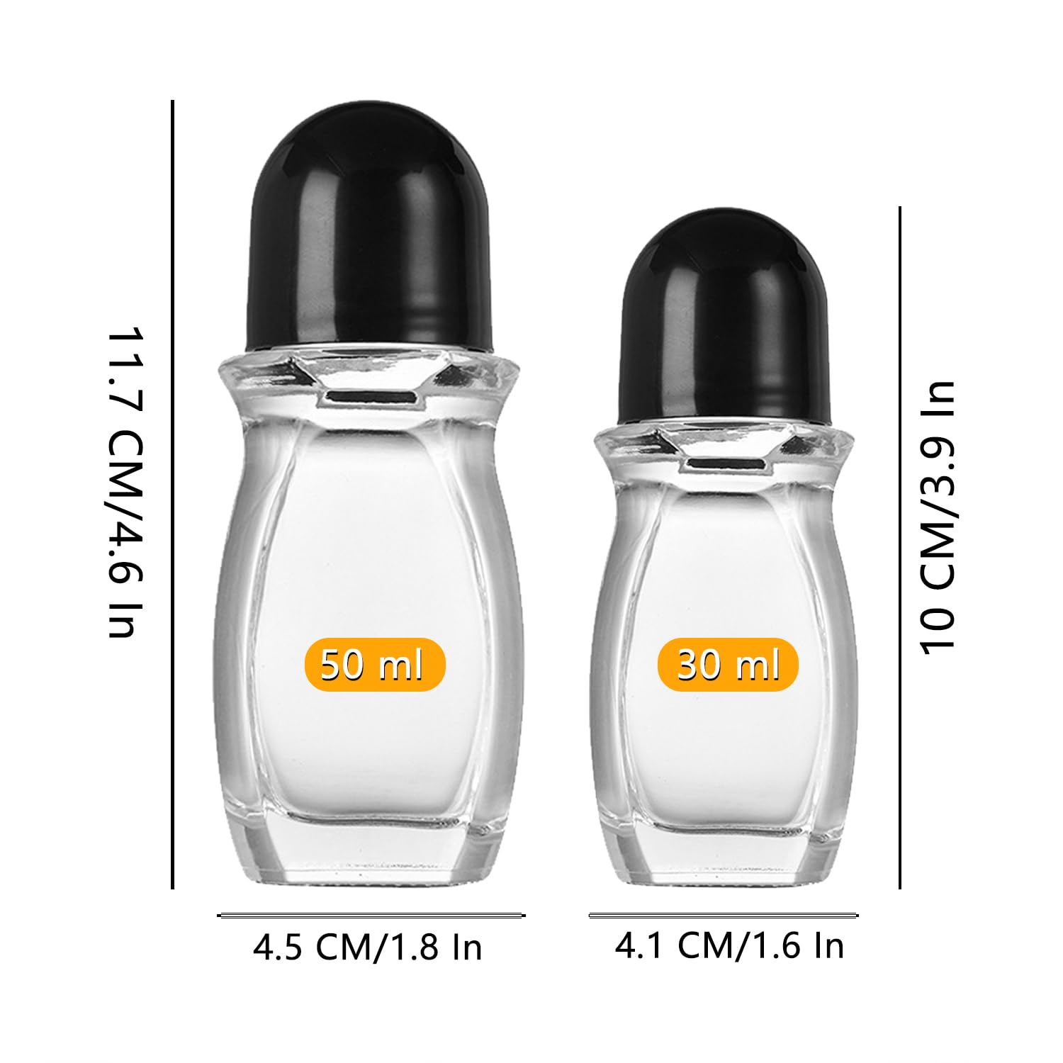 Otxkxblp Glass Empty Roller Bottles With Plastic Roller Ball, Deodorant Roll On Bottles Containers Leak Proof Massage Roller Bal