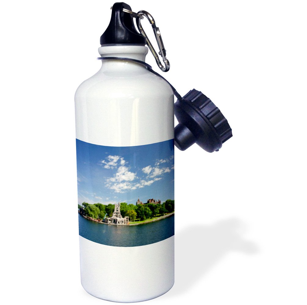 3dRose Boldt Castle, Thousand Islands, New York USA-US33 CMI0180-Cindy Miller Hopkins Sports Water Bottle, 21 oz, White
