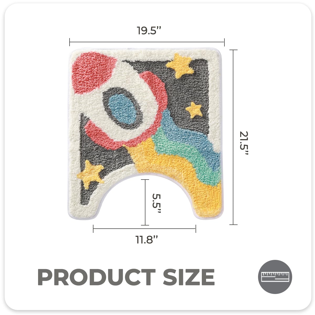 Tyrafry Cute Toilet Rug U Shaped, Microfiber Bathroom Toilet Rugs Non Slip Bath Mat Toliet Rug Machine Washable Absorbent Bathro