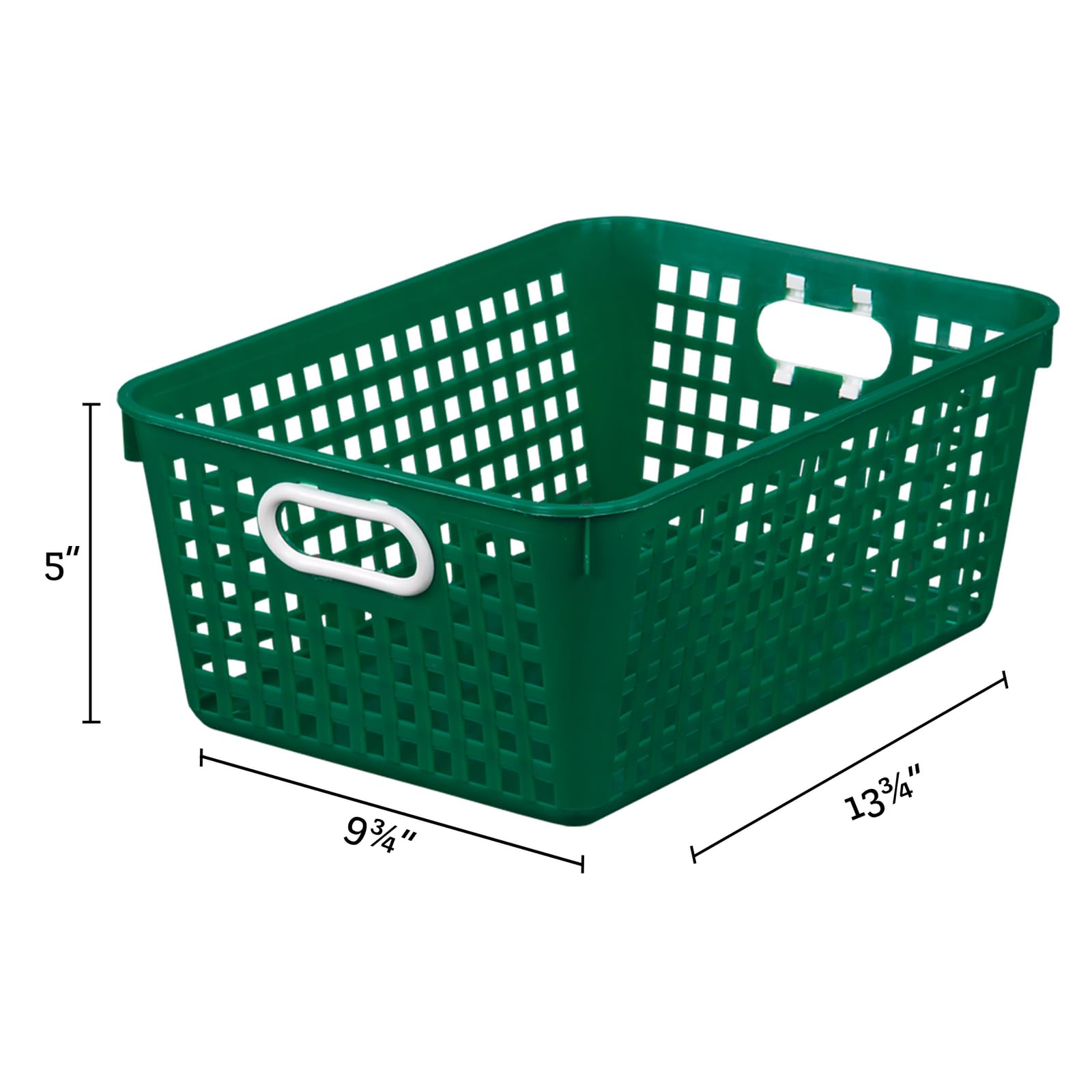 Really Good Stuff Large Plastic Book Baskets, 13?'' By 10'' By 5?'' - 12 Pack, Green | Classroom Library Organizer, Toy Storage,