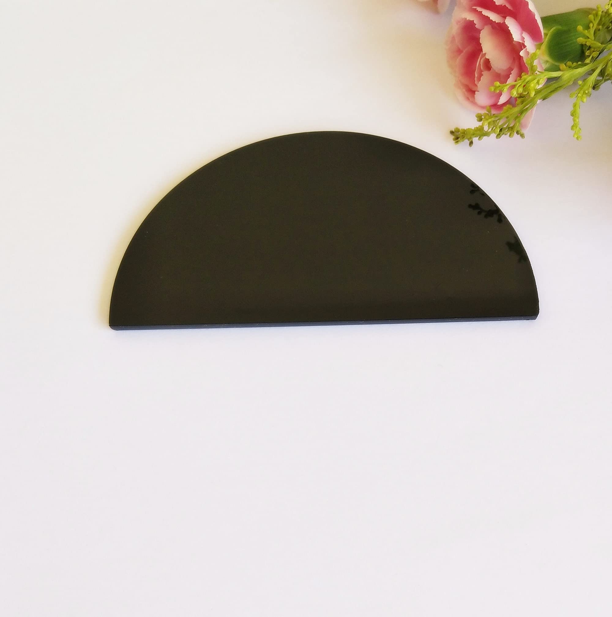 Xiaoyue 20Pcs Acrylic Place Card, Half Circle Place Cards, Wedding Half Circle Place Cards, Semicircle Acrylic Wedding Sign Hold