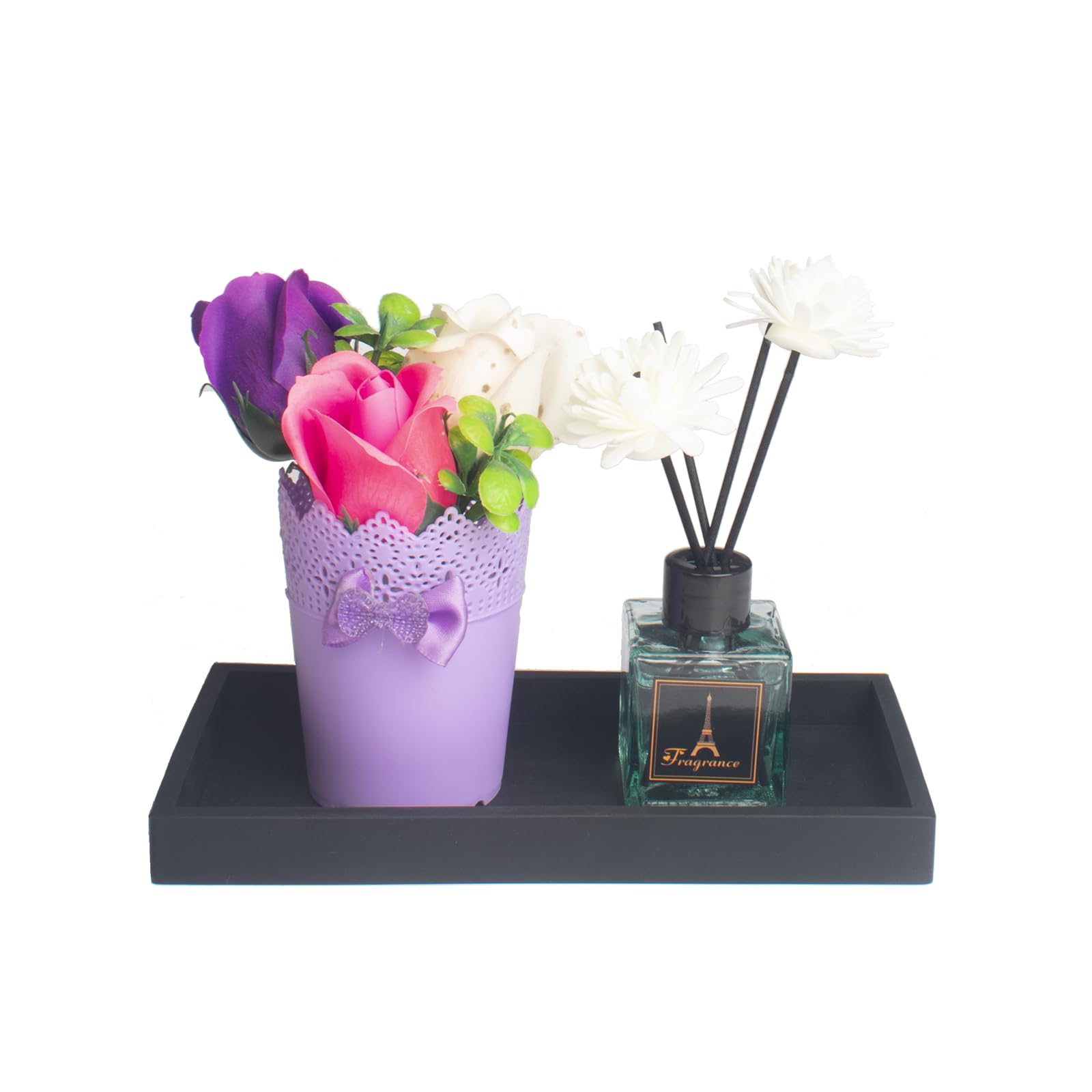 Dnc Bathroom Counter Tray, Small 7.9'' Silicone Vanity Tray, Kitchen Sink Soap Tray For Dish Holder Dispenser Countertop Toilet