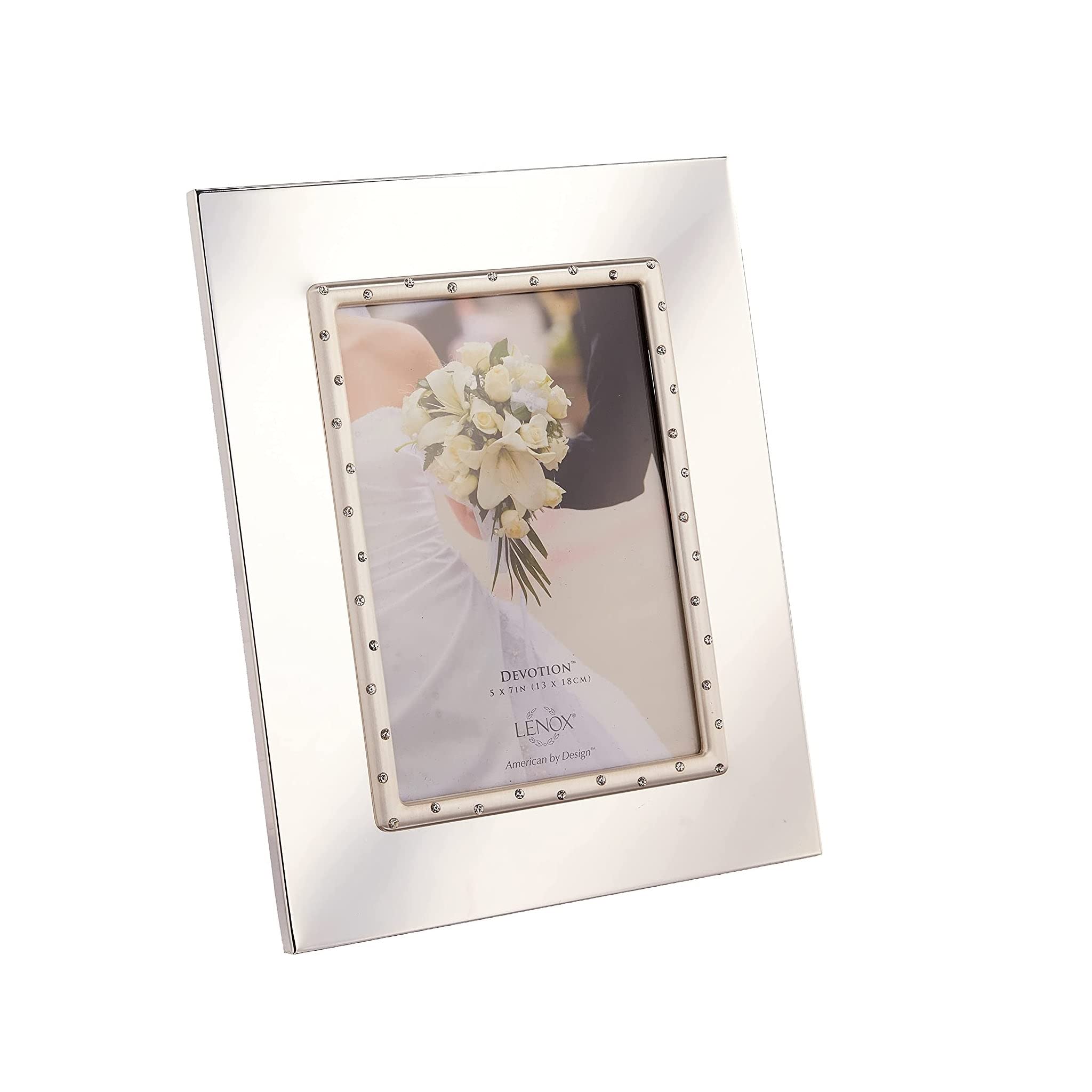 Lenox Devotion Frame for 5 by 7-Inch Photo - 825520, Metallic