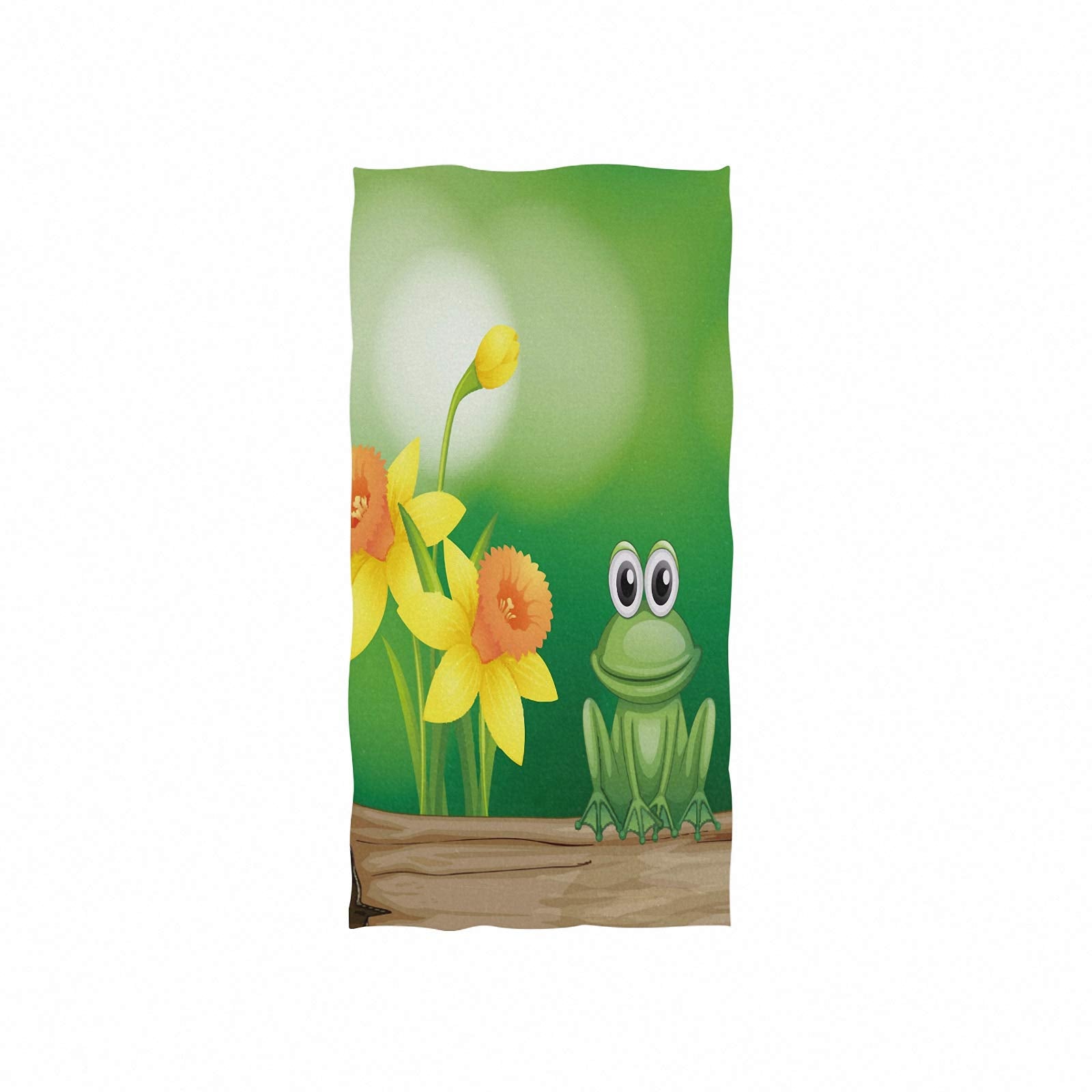 Senya Cute Green Frogs Hand Towel Ultra Soft Luxury Towels For Bathroom 30 ''X15 ''