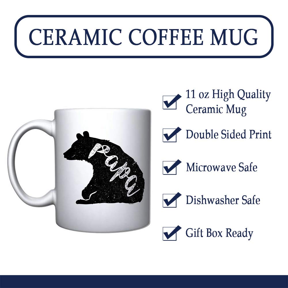 Veracco Papa Bear Ceramic Coffee Mug Funny Bear Father 's Day Gifts For New Dad Daddy (White, Ceramic)
