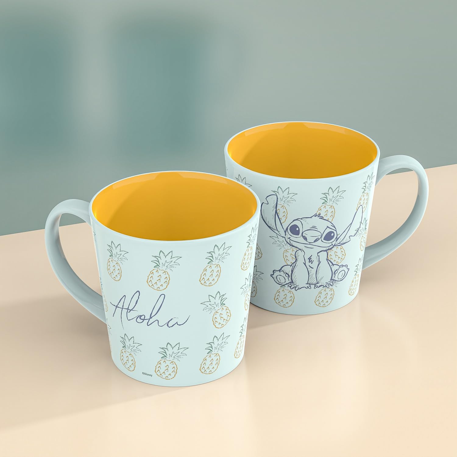 Zak Designs Disney Ceramic Coffee Mug For Hot Drinks At Home, Collectible Keepsake (15 Oz, Stitch)