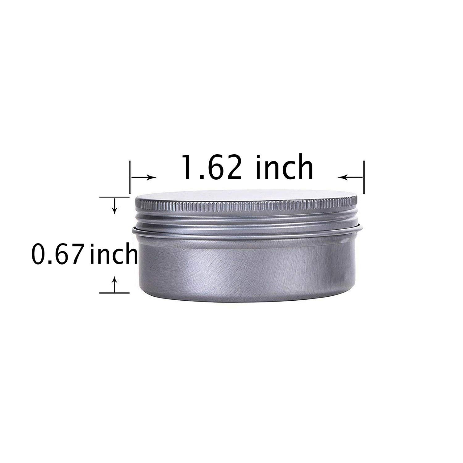 Hulless 0.5 Ounce Aluminum Tin Jar Refillable Containers 15 ml Aluminum Screw Lid Round Tin Container Bottle for Cosmetic Lip Balm  Cream  12 Pack.