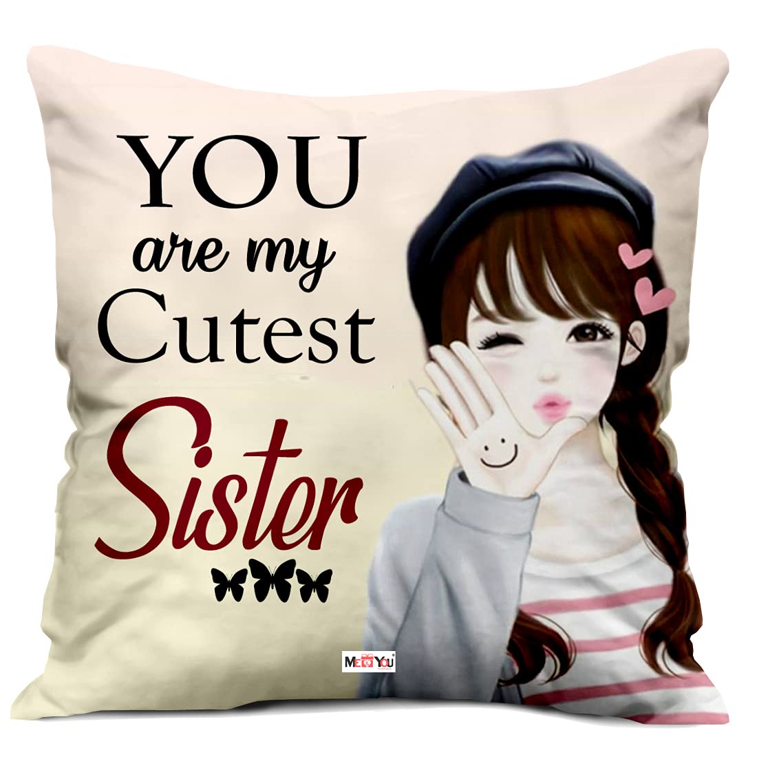 ME & YOU Gift for sister | Cushion for sister | Rakhi Gift for Sister | Gift for sister on her birthday special |Unique rakhi gi