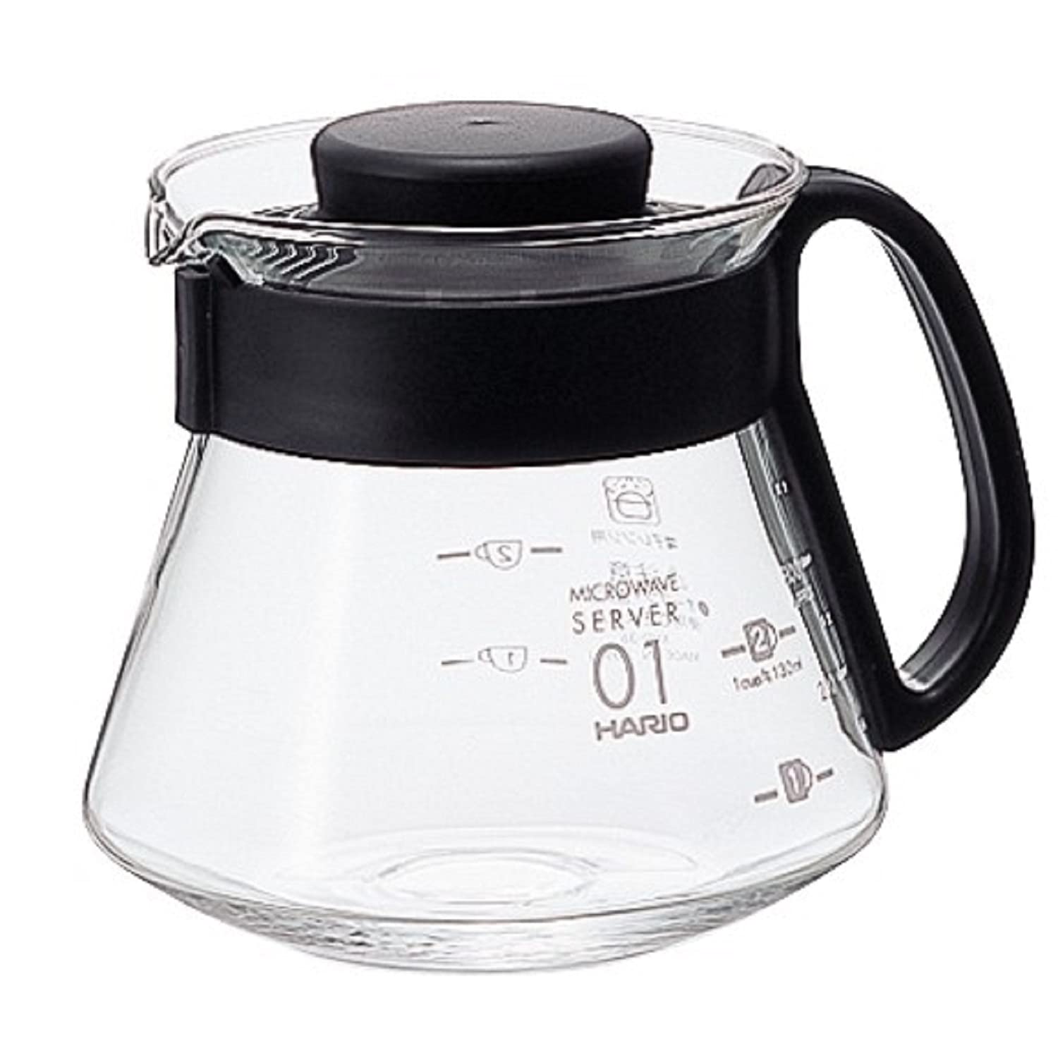 Hario V60 Glass Range Coffee Server, 360Ml, Black