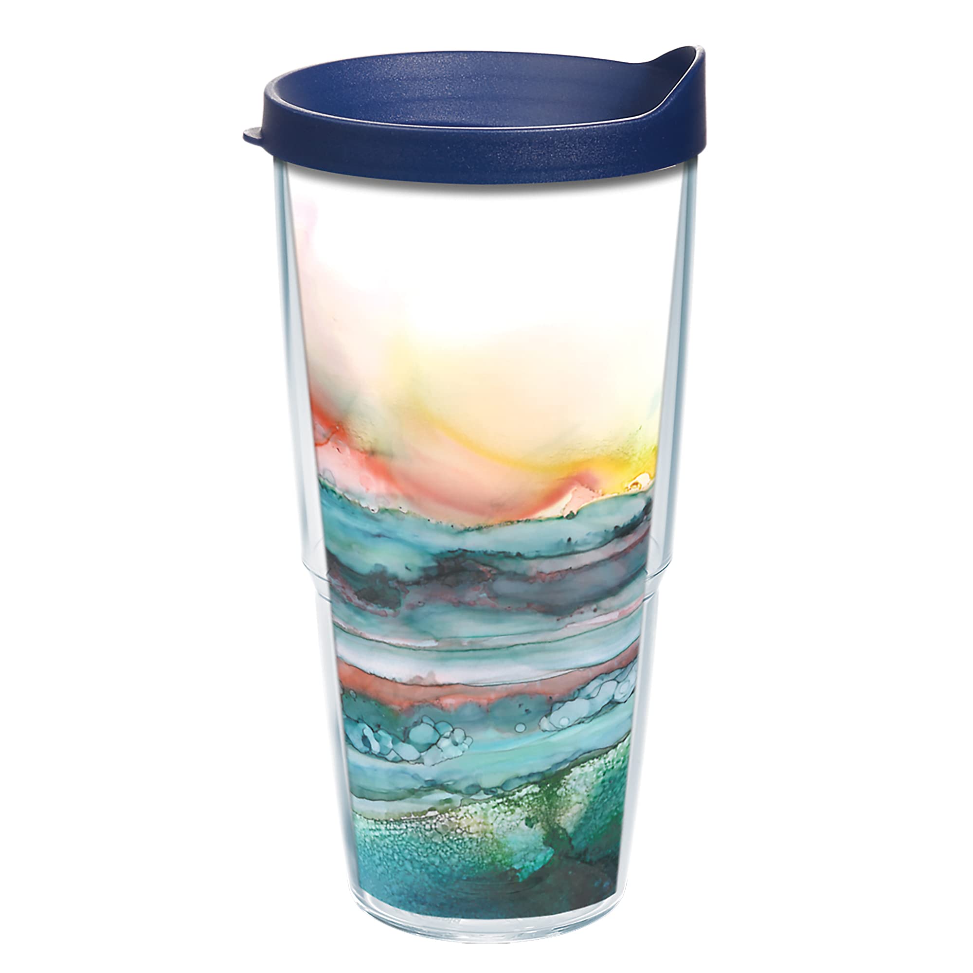 Tervis Inkreel - Coral Stretch Made in USA Double Walled Insulated Tumbler Travel Cup Keeps Drinks Cold & Hot, 24oz, Classic