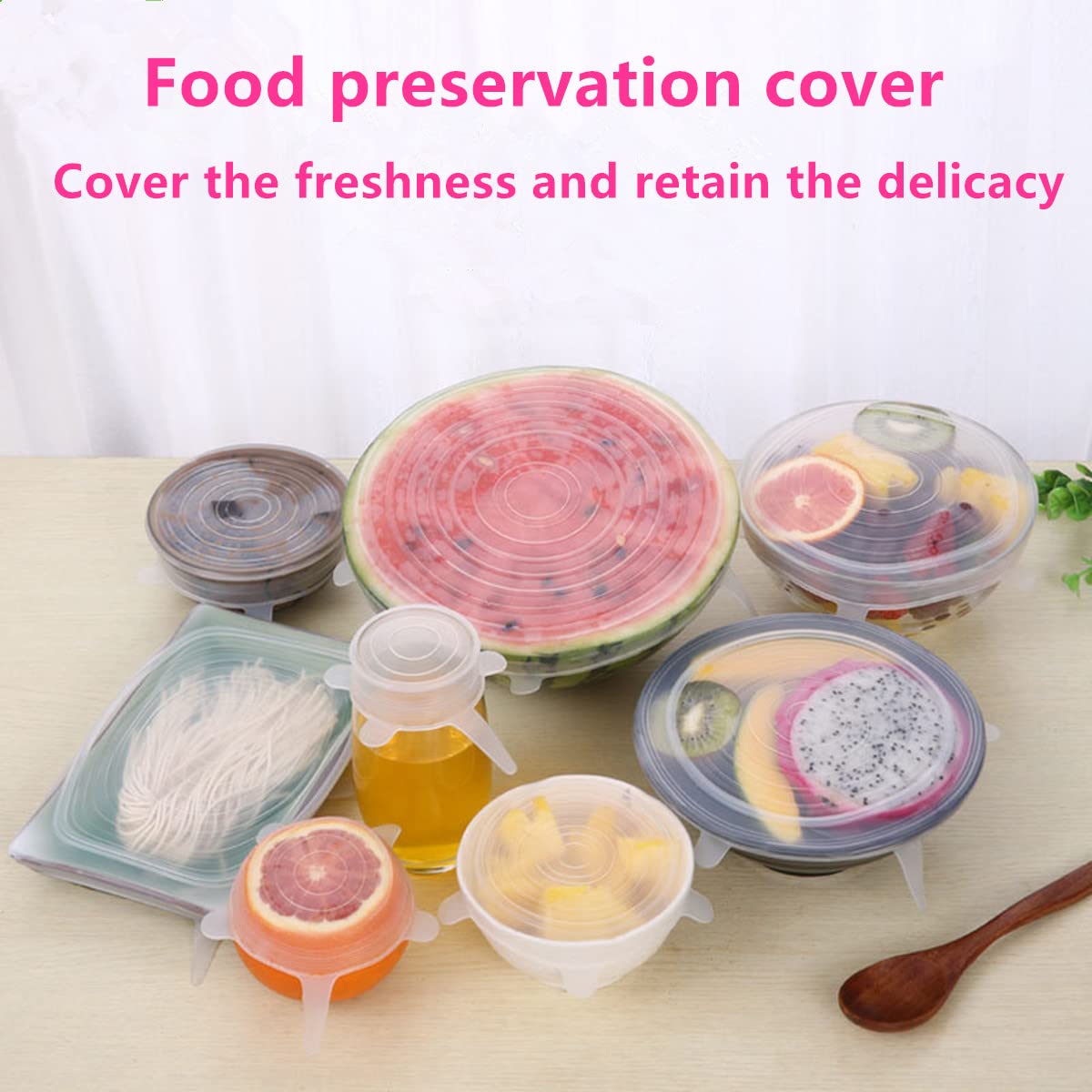 Hengdu Silicone Stretch Lids, Silicone Bowl Lids, 12 Pack Reusable Silicone Lids For Food Containers, Refrigerator And Microwave