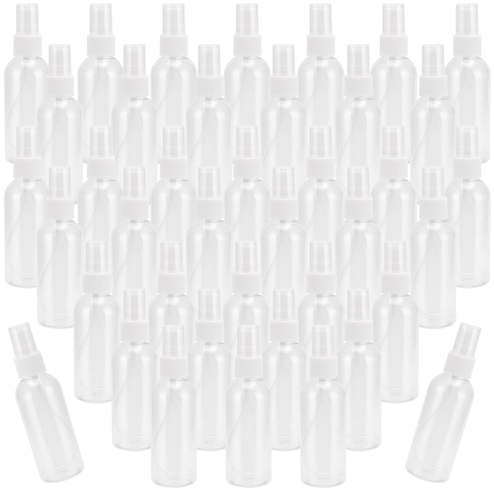 Seunmuk 40 Pack 2.7Oz/80Ml Spray Bottles With Pump Spray Cap, Clear Fine Mist Empty Plastic Spray Bottles, Travel Size Refillabl
