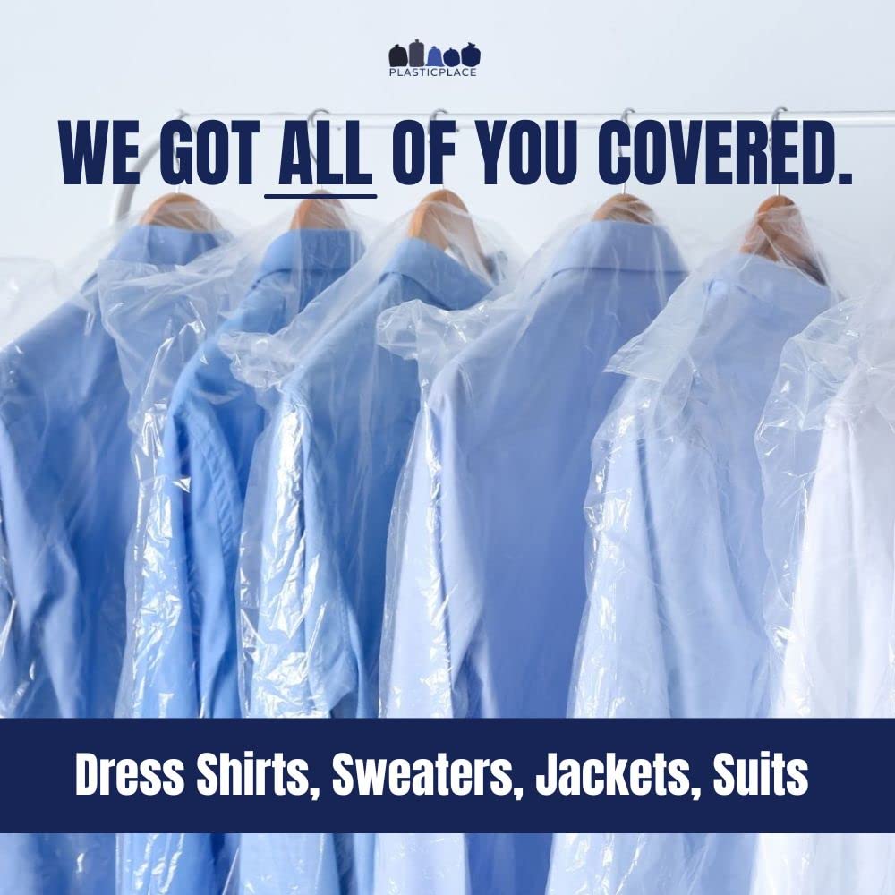 Plasticplace Clear Garment Bags Plastic Coat Bag1.0 Mil 21'' X 4'' X 54'' (50 Count)