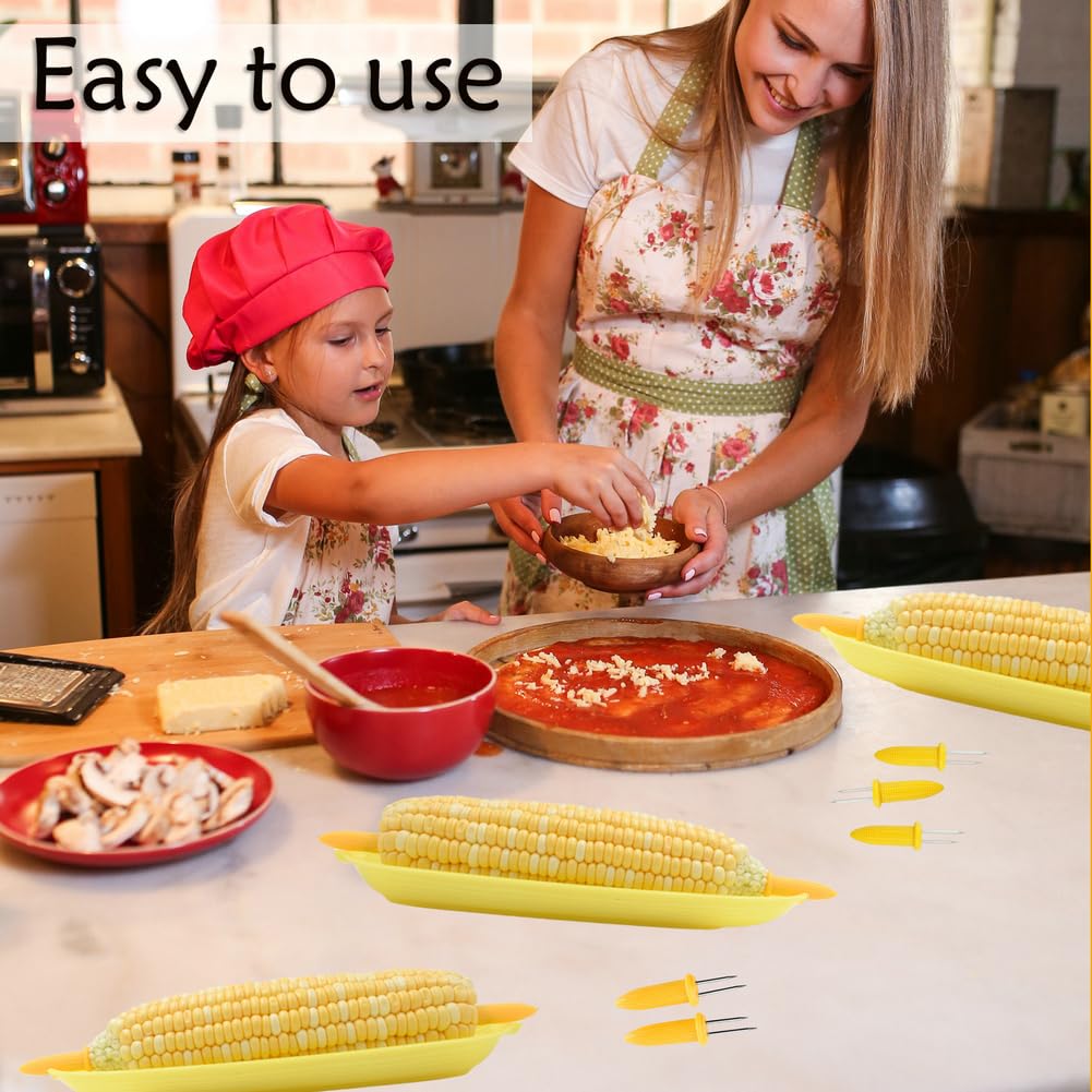 16 Pack Corn Cob Holders And 8 Pack Corn Dishes, Corn Dishes And Corn Holders Set Kits, Peouwnes Corn On The Cob Holders, Stainl