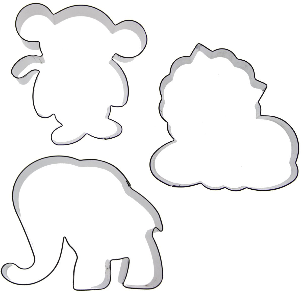 Jungle Animal Cookie Cutter Set- Elephant, Monkey, Lion By Chapix Cookies