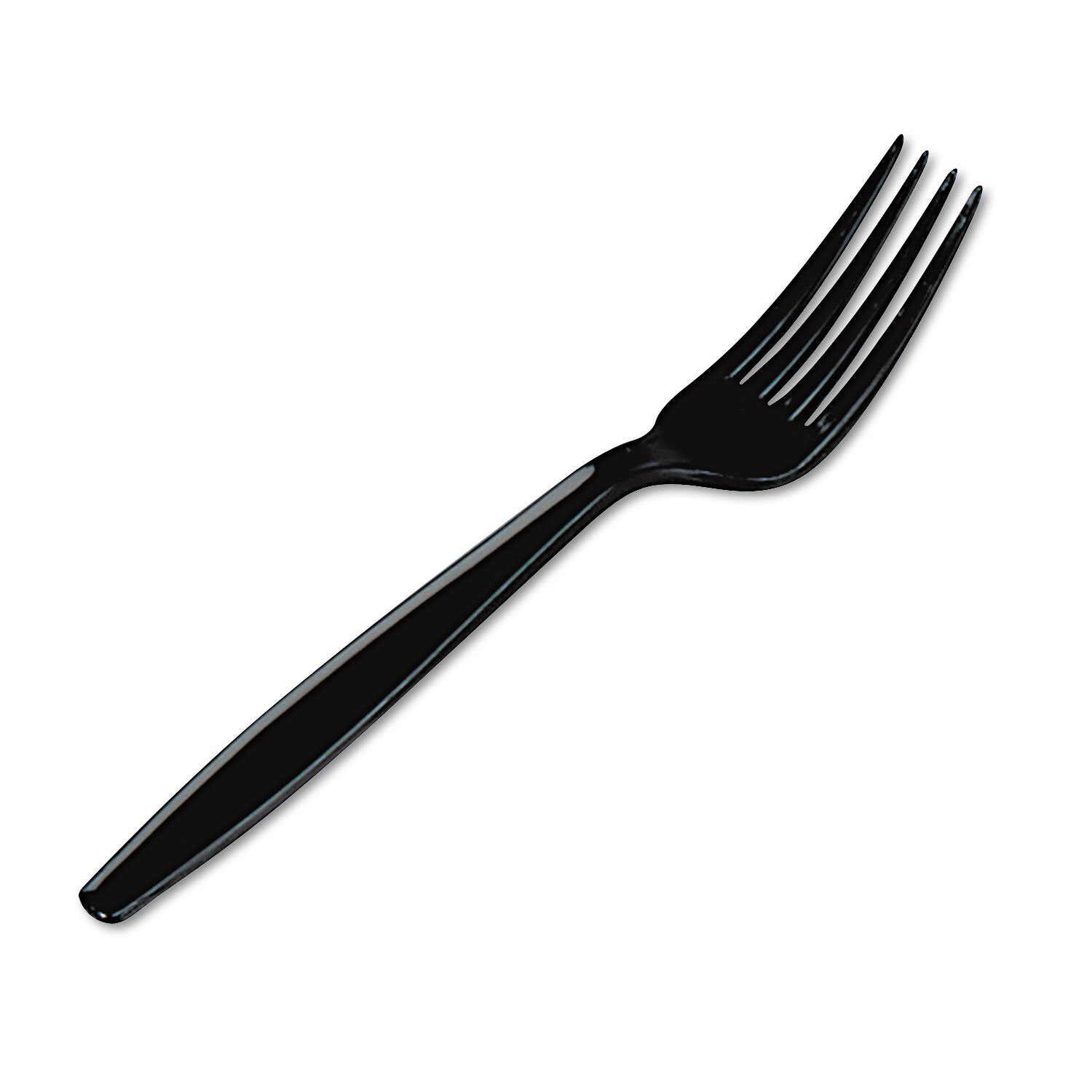 Dixie Fh517 Plastic Cutlery, Heavyweight Forks, Black, 1000/Carton