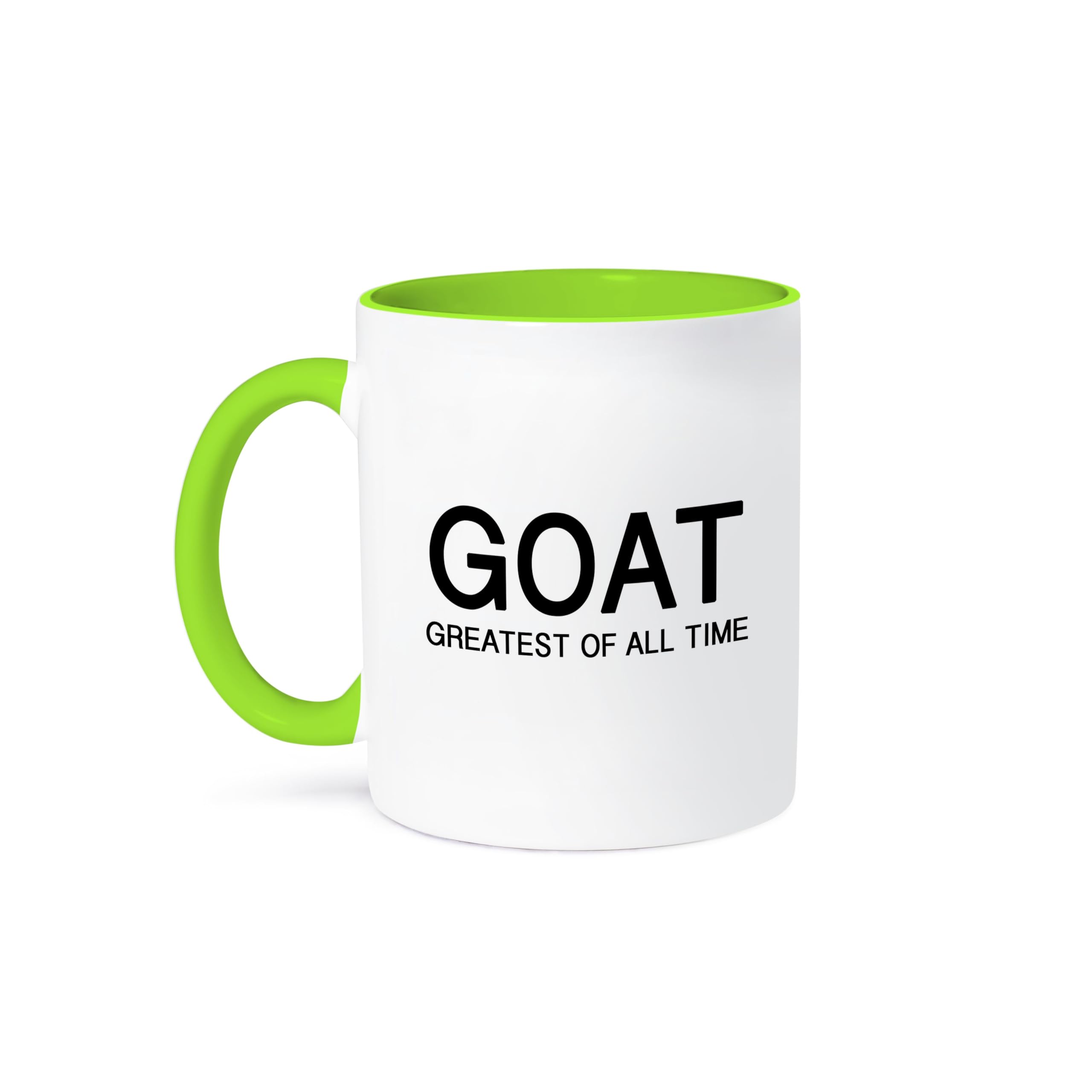 3dRose Goat Greatest of All TIME Ceramic Mug, Green/White