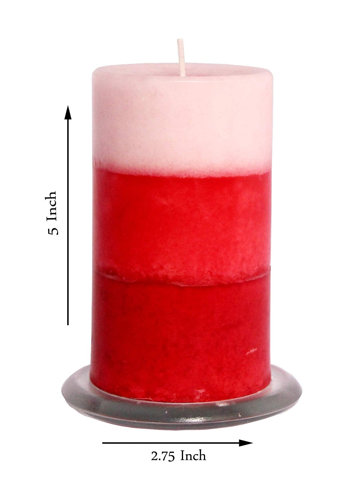 Pure Indian Candle Hand Poured Rose Scented Pillar Candles (50 Hrs Burn Time)