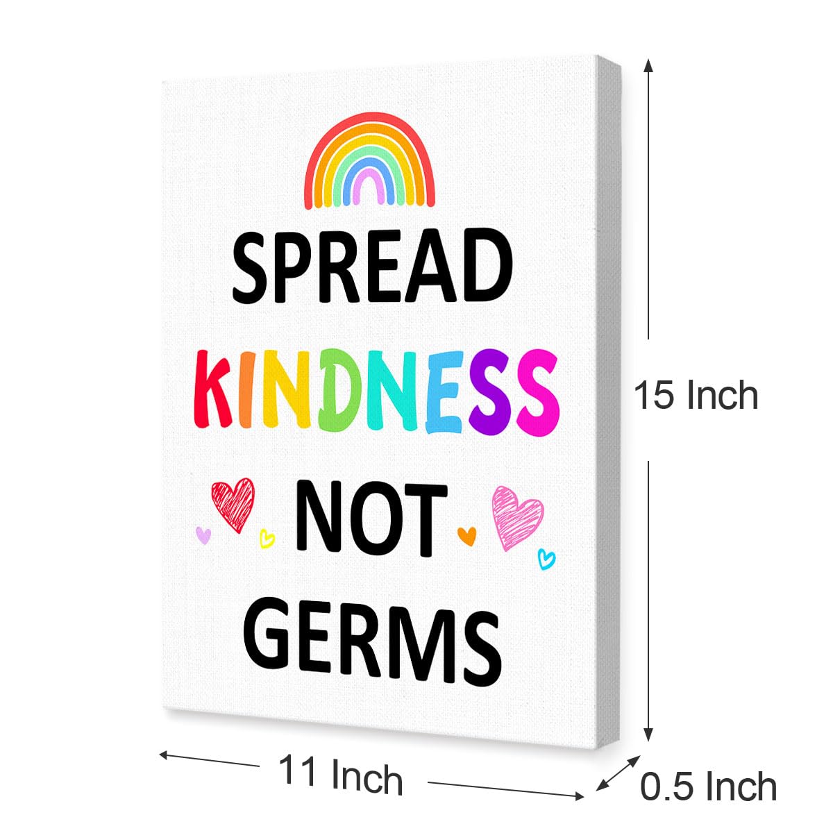 Listngbo Mental Health Canvas Wall Art,Spread Kindness Not Germs Health Clinic Motivational Quote Painting Prints Poster Ready T