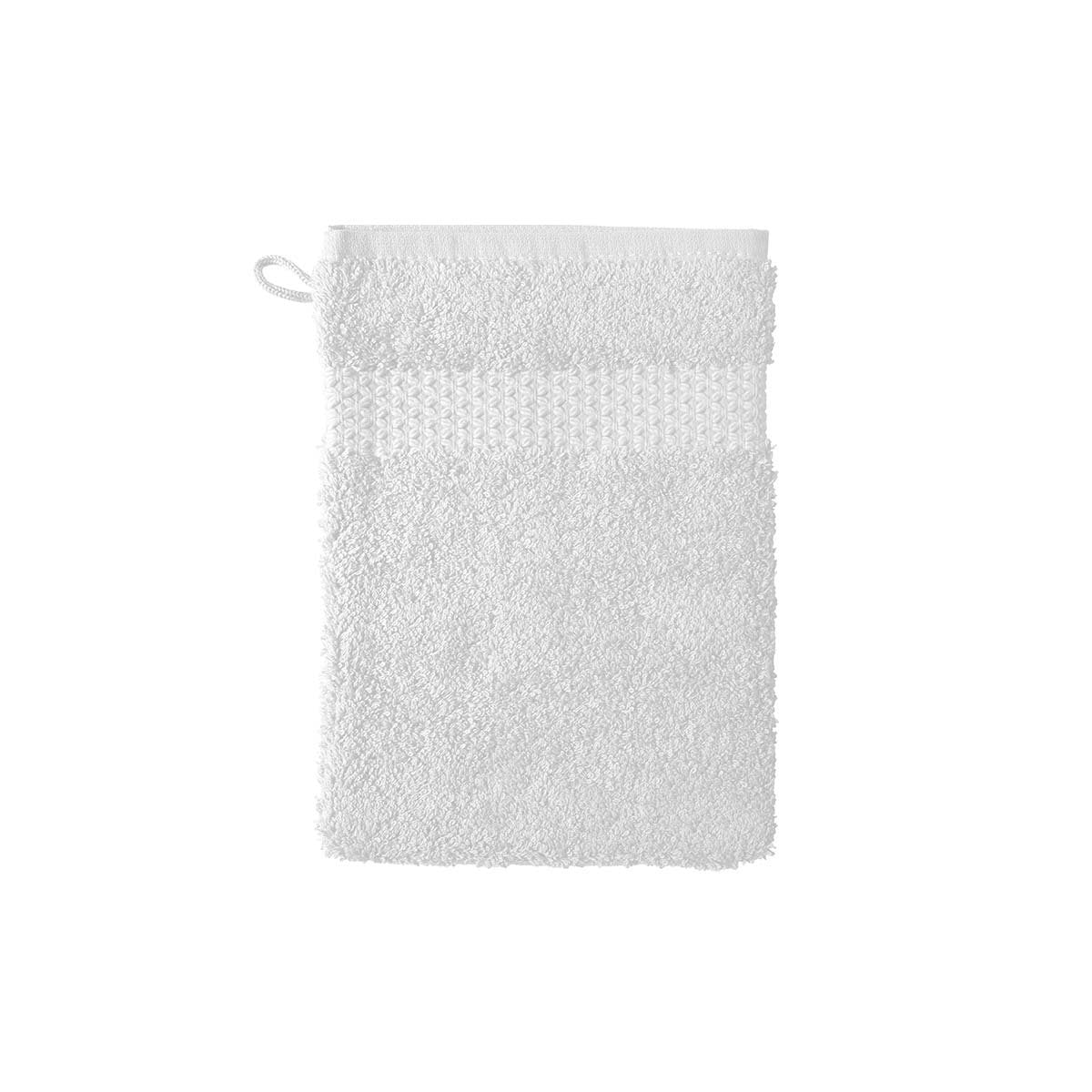 Yves Delorme Etoile Blanc Bath Mitt | 100% Organic Cotton | Luxury Towel From Turkey